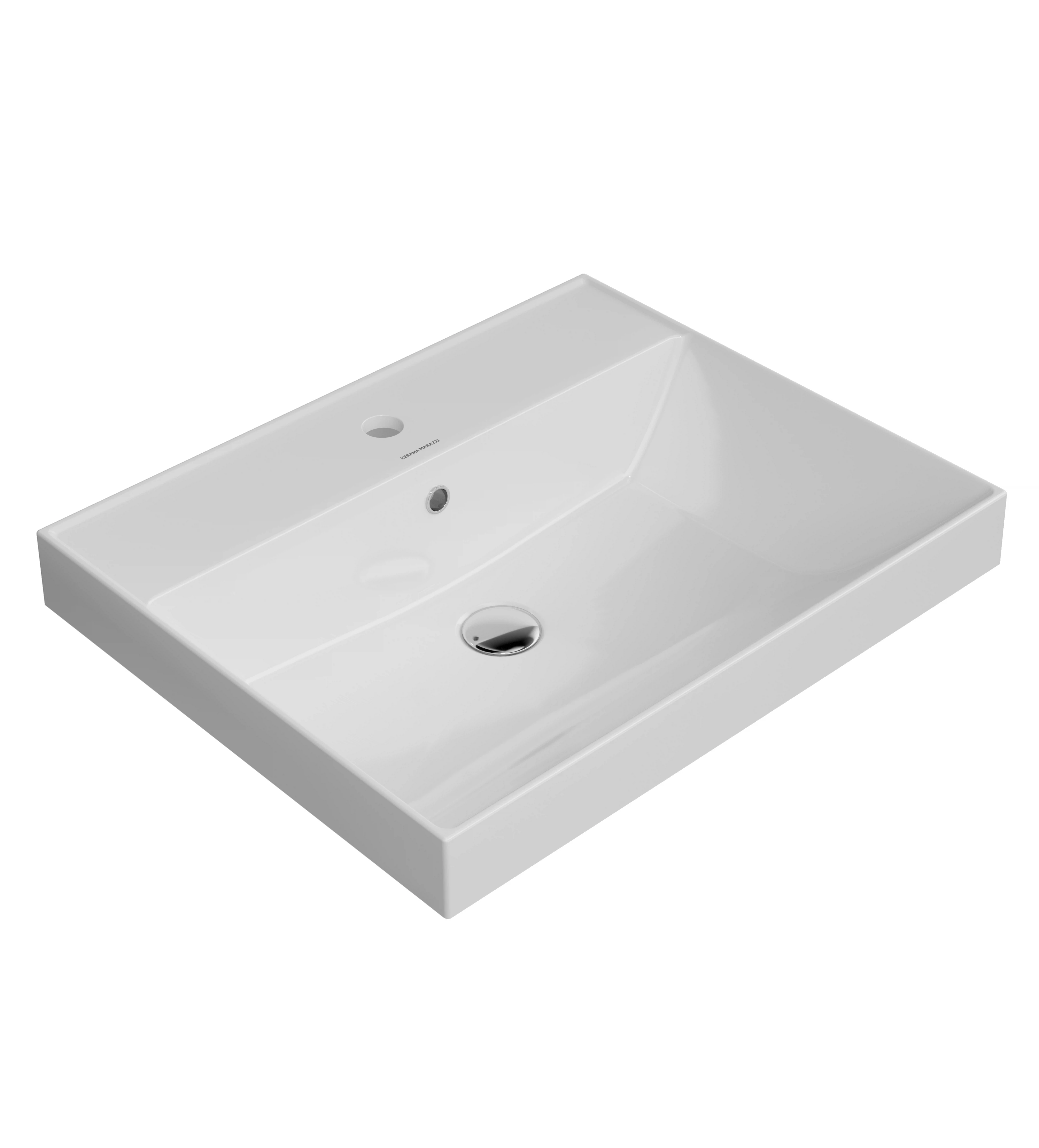 Изображение товара Раковина Кубо подвесная/мебельная 60, белая глянцевая Kerama Marazzi арт. CU.wb.60