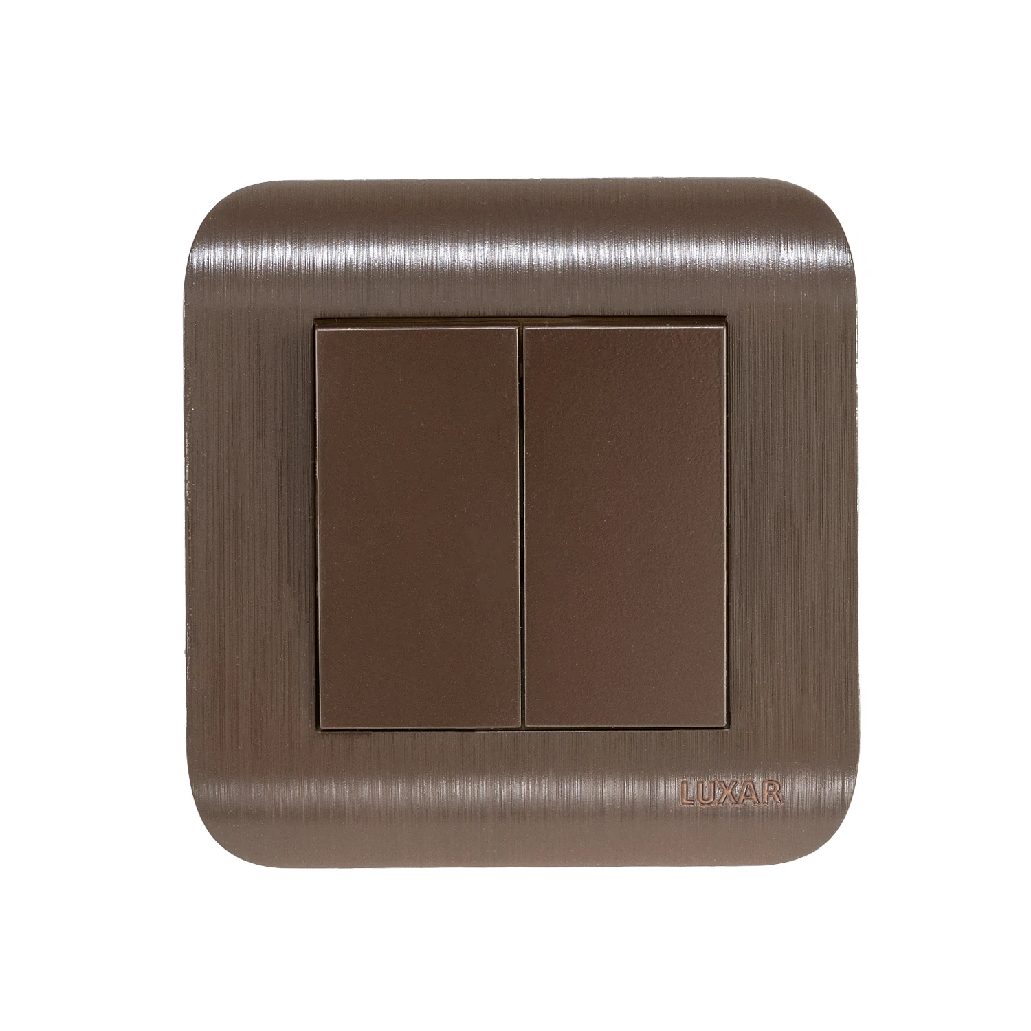 Изображение товара Выключатель LUXAR Deco с/у 2-кл. шоколад с рифленой рамкой, 250В 10А (10.011.06)