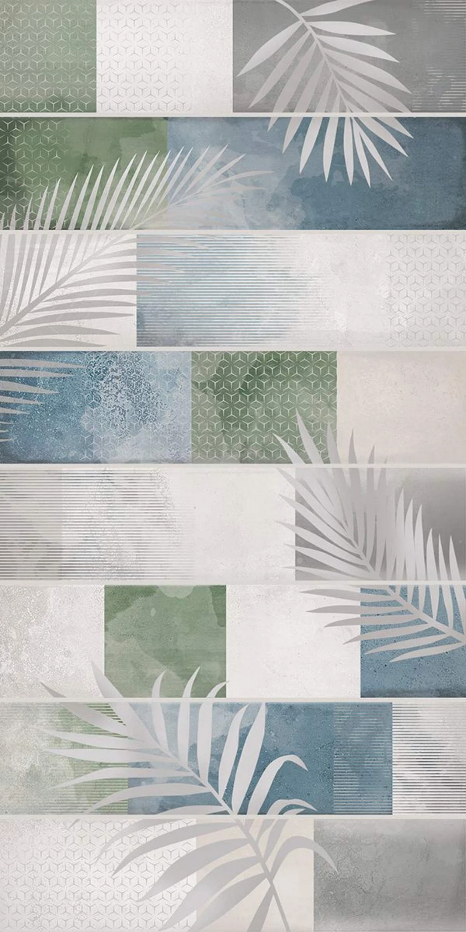 Изображение товара Плитка настенная BRICKS LEAF 31.5х63 см серого цвета с узором под кирпич и геометрию