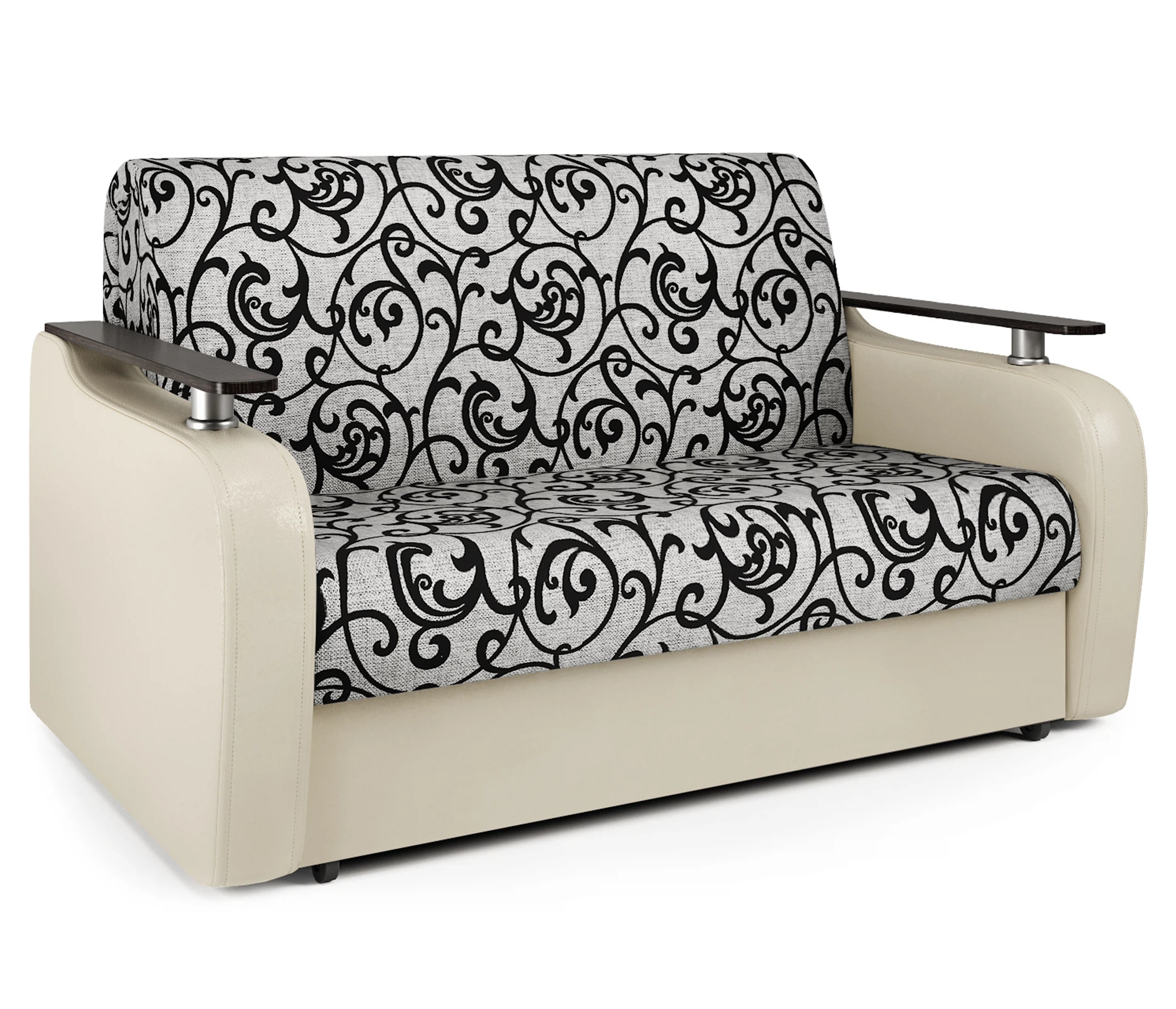 Изображение товара Диван аккордеон Гранд Д 120 экокожа беж и узоры