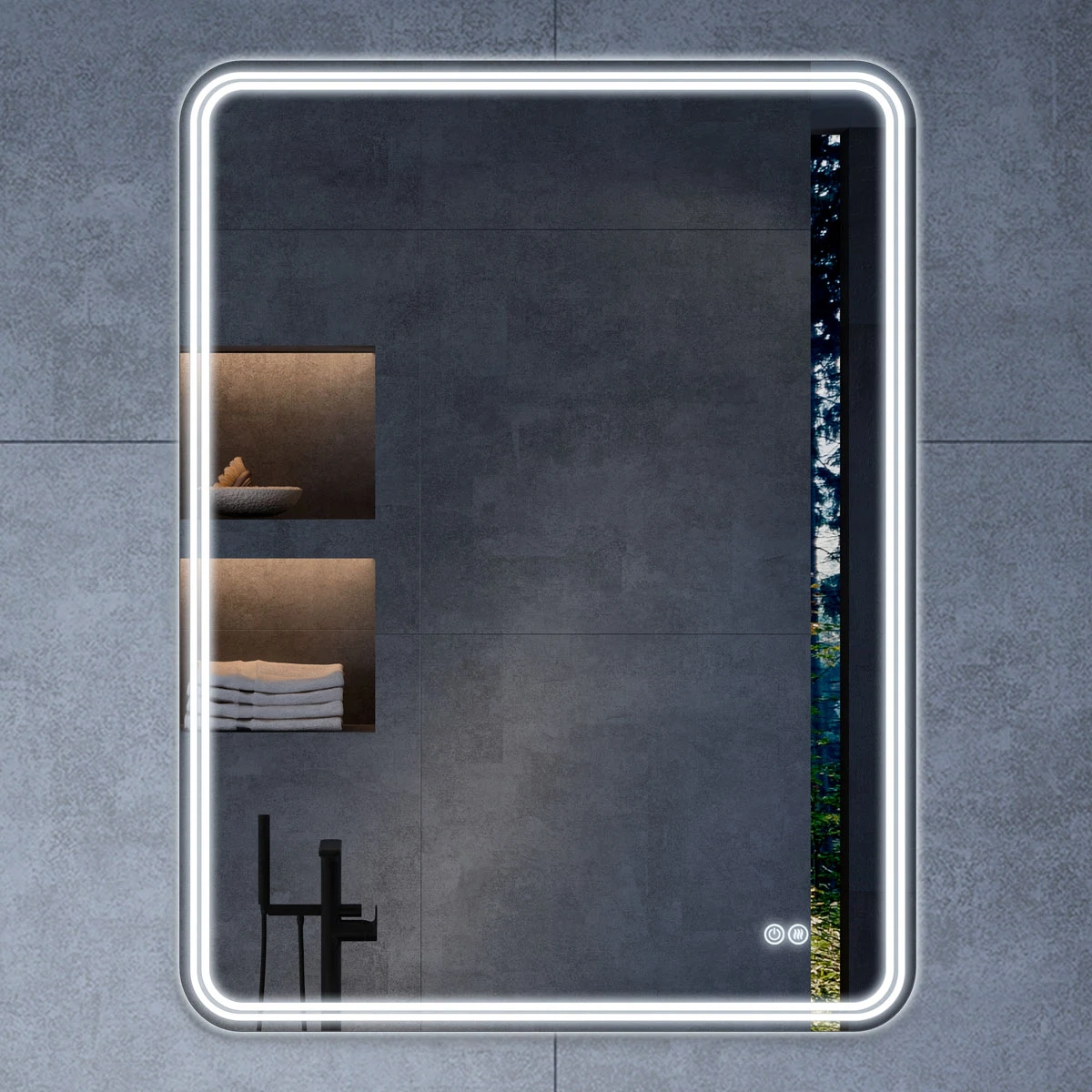 Изображение товара Зеркало с LED подсветкой Vincea VLM-3MA600-2 600х800 антизапотевание сенсорное управление