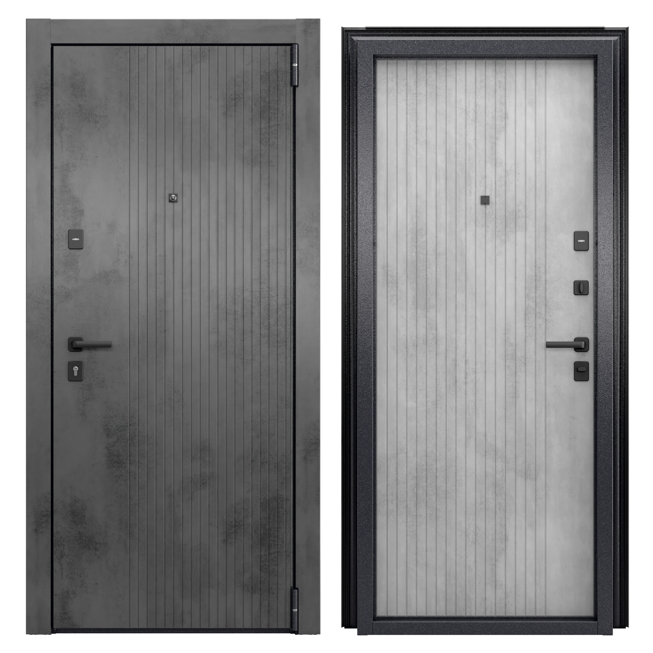 Изображение товара Дверь входная квартирная TOREX Флат-4 правый 205x95 Бетон темный / Бетон светлый