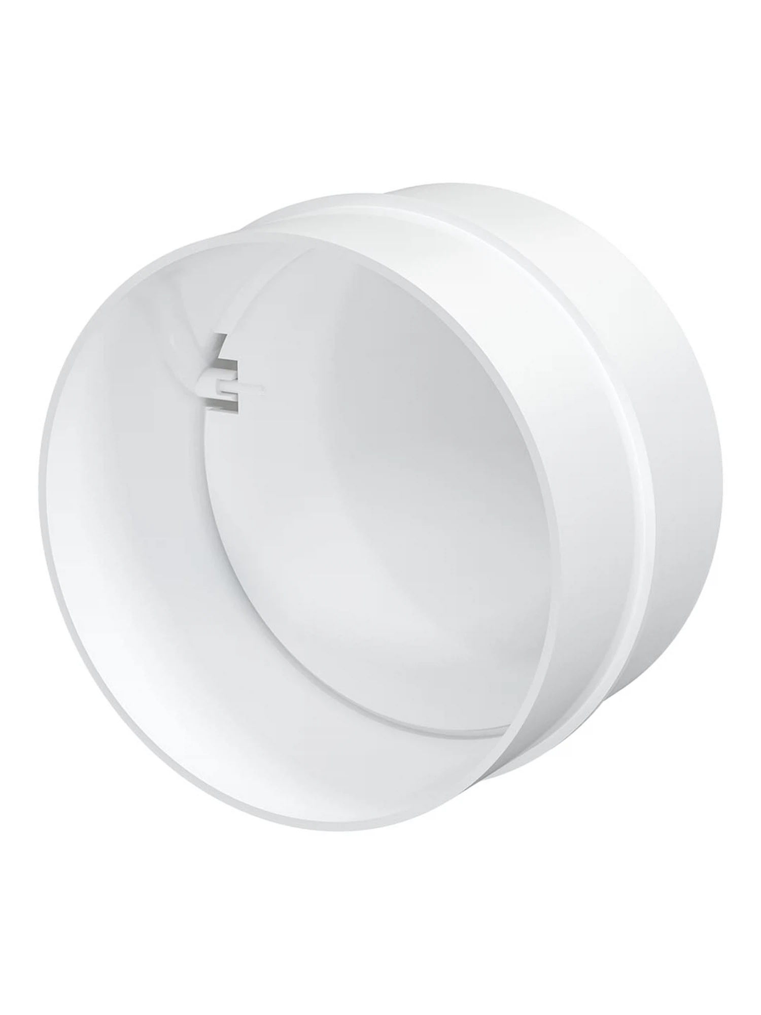 Изображение товара Соединитель круглых каналов (100мм) ПВХ, с клапаном, 10СКПО, ЭРА