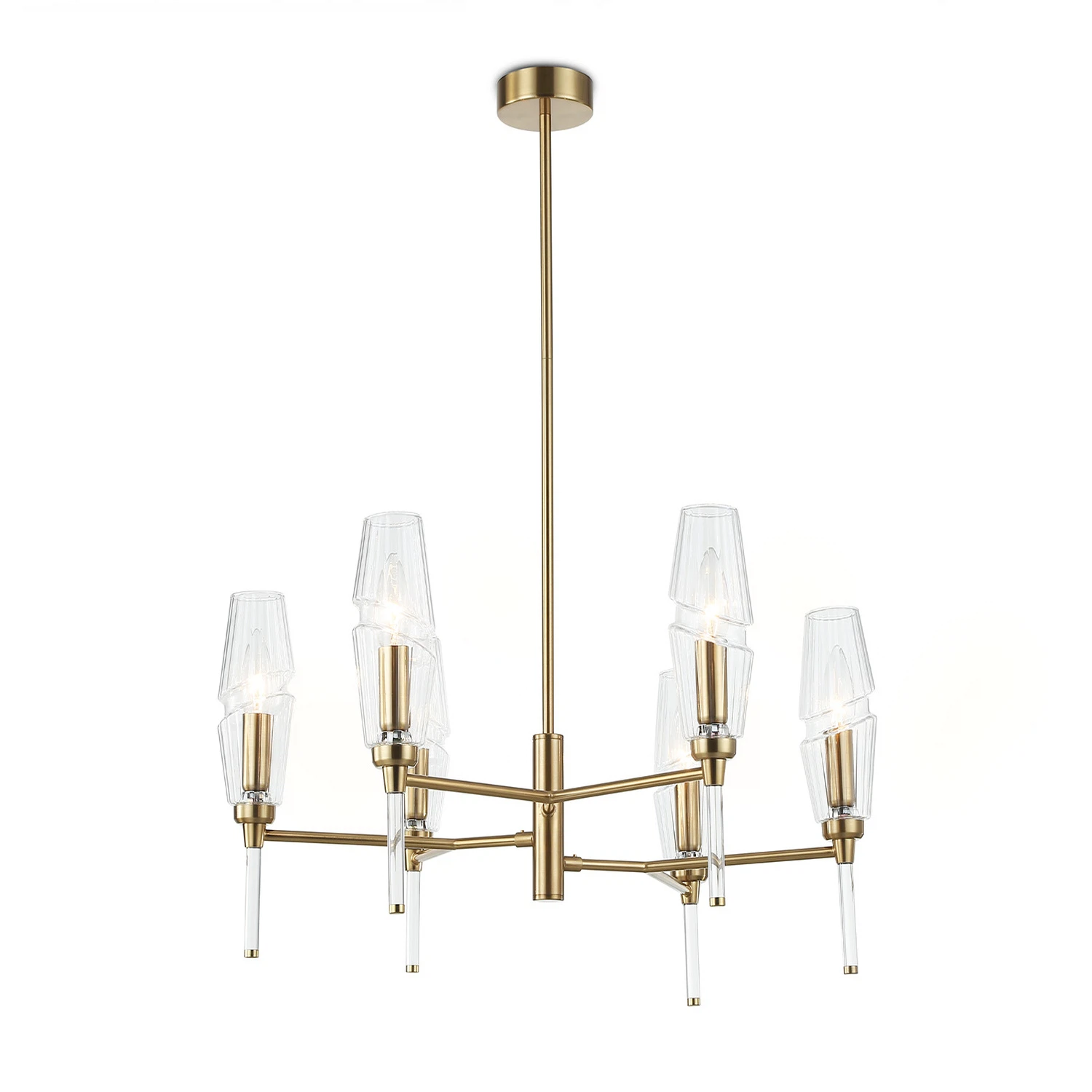 Изображение товара Светильник на штанге LH55201 Ambrella light латунь прозрачные плафоны 6xЕ14 40Вт