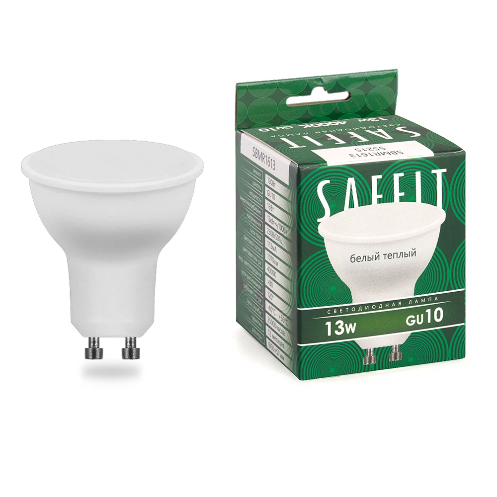 Изображение товара Лампа светодиодная SAFFIT SBMR1613 MR16 GU10 13W 230V 2700K