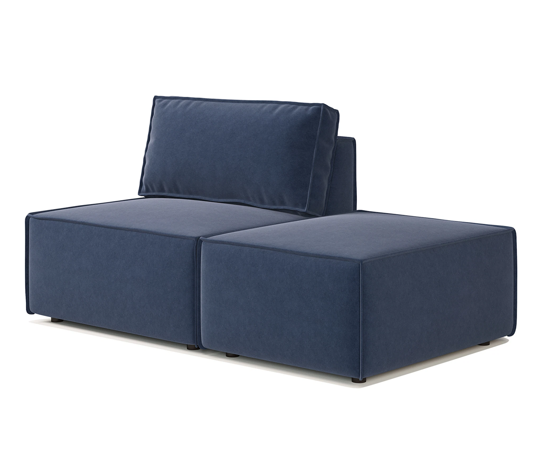 Изображение товара Диван модульный Гамма 25 170х95х70 см, независимый пружинный блок, правый велюр Ультра миднайт