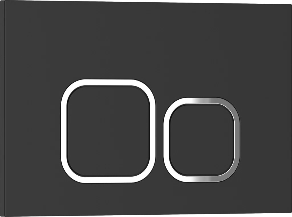 Изображение товара Кнопка смыва Iberica Blanca ESTI-Q ABS-пластик черная матовая с хромом