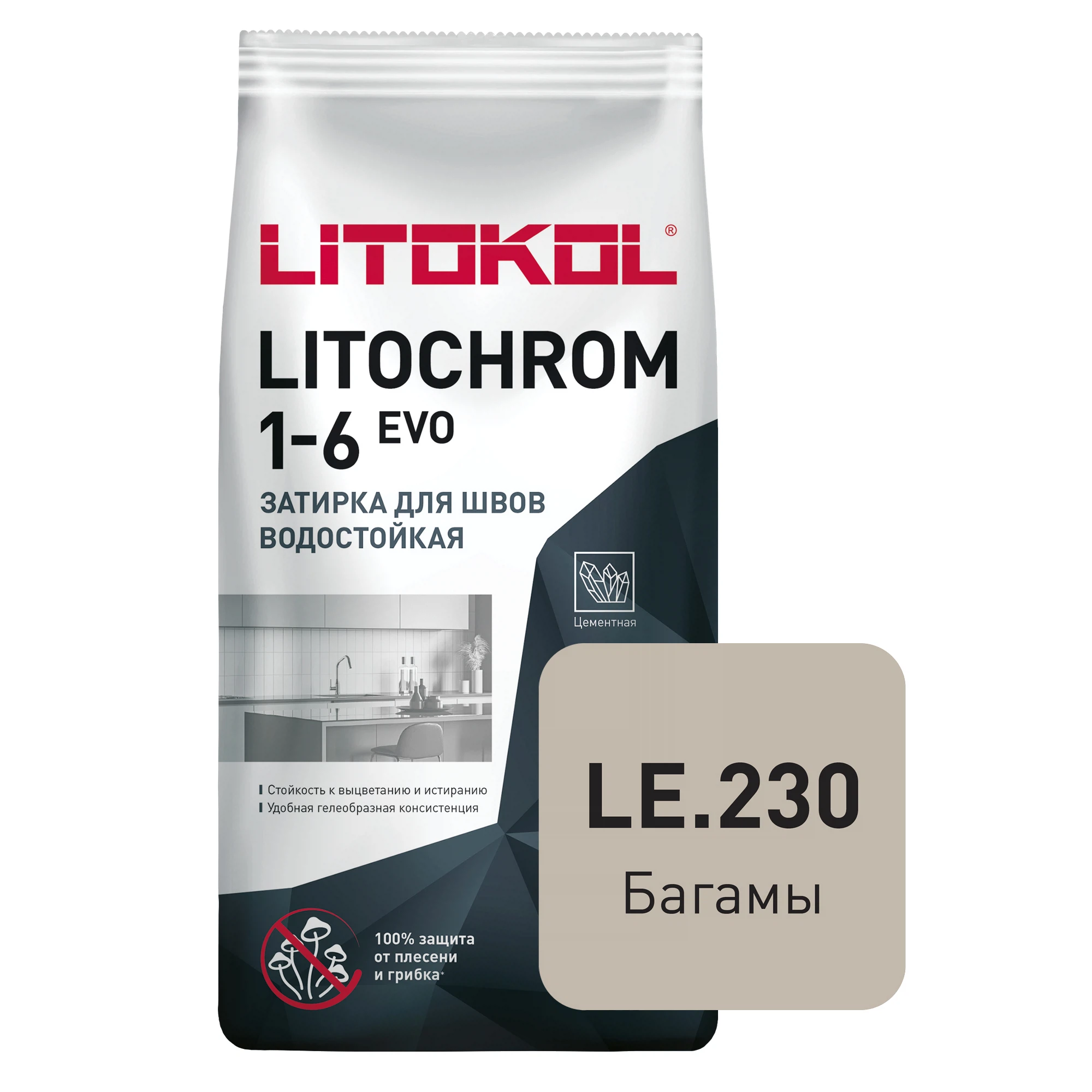 Изображение товара Цветная цементная затирка LITOKOL LITOCHROM 1-6 EVO 5 кг для швов 1-6 мм