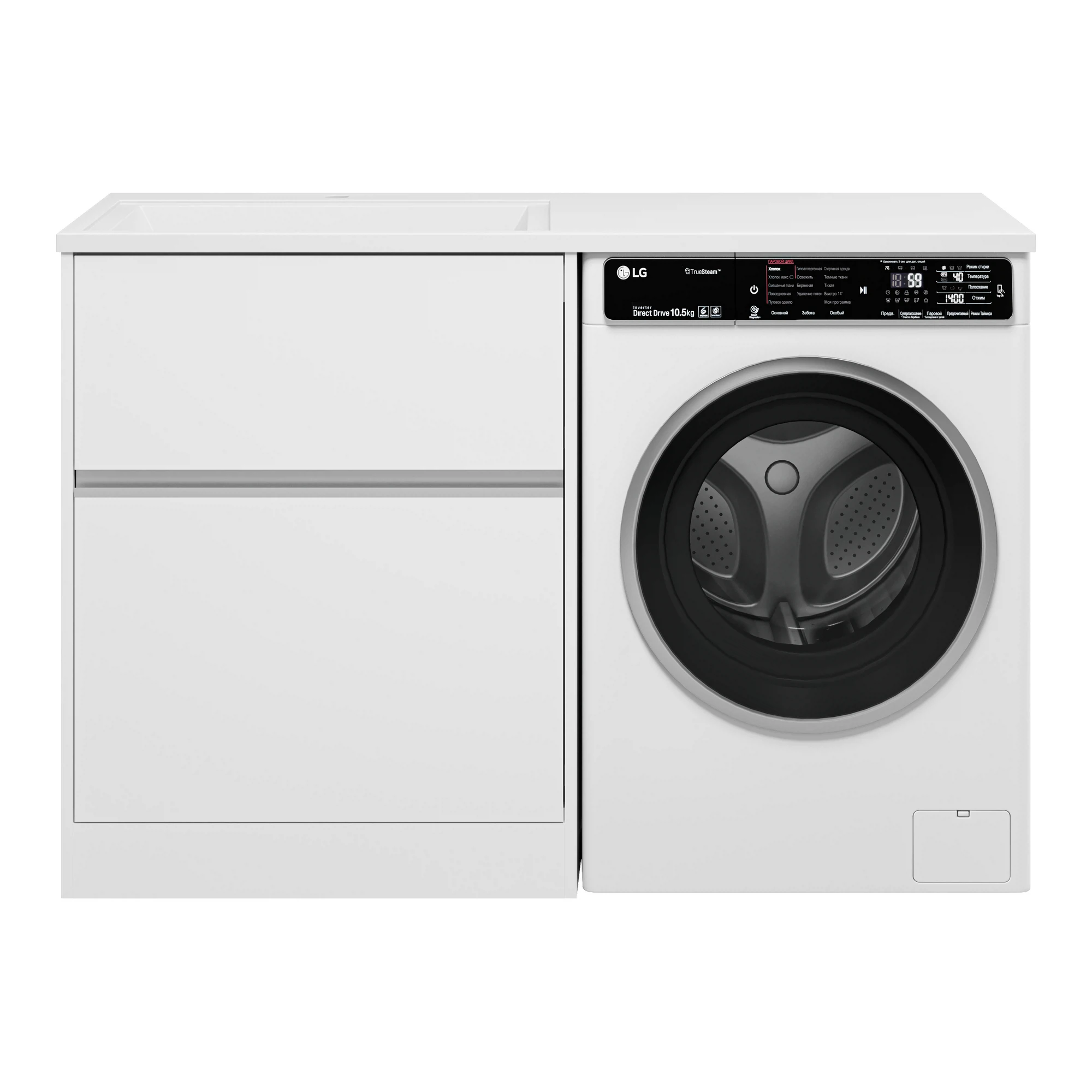 Изображение товара Тумба Ингрид 70 под стиральную машину напольная + раковина левая