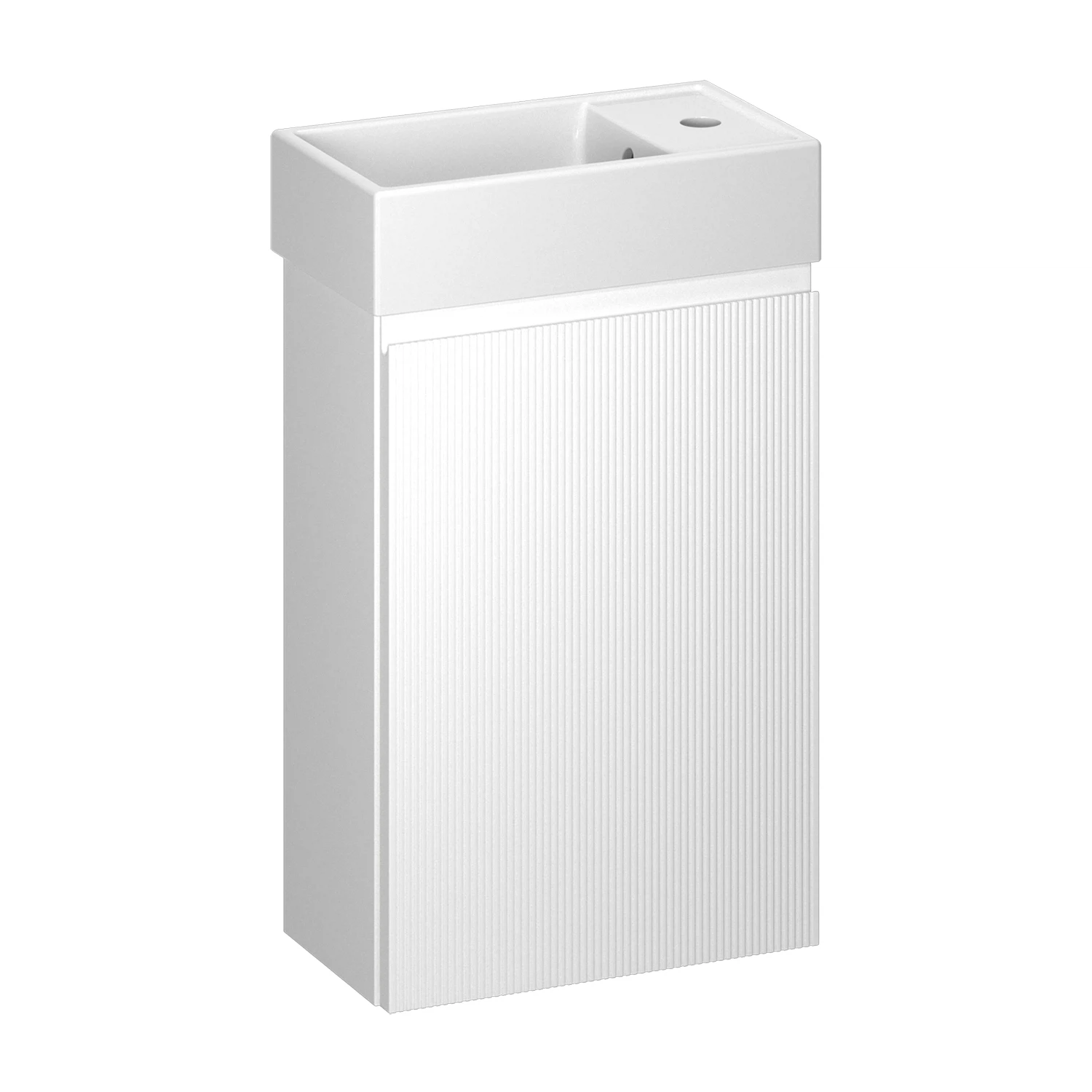 Изображение товара Тумба с раковиной Wellsee WC Area R белая влагостойкая мебель для ванной