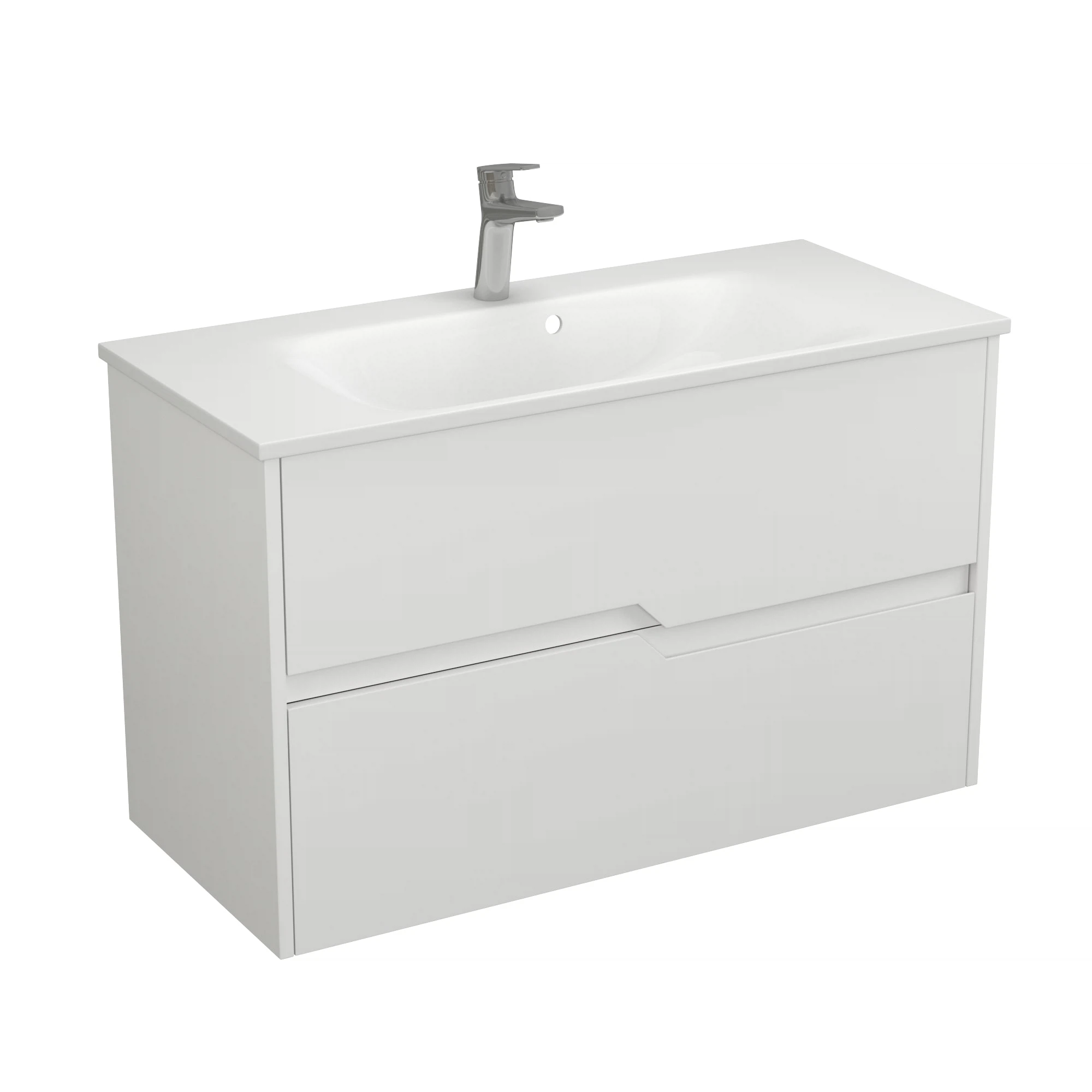 Изображение товара Тумба с раковиной для ванной комнаты Veneciana 100 белая матовая подвесная