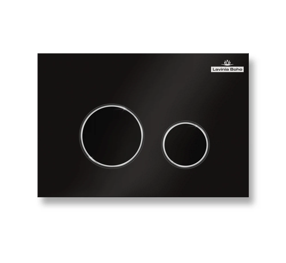 Изображение товара Пластиковая клавиша смыва Lavinia Boho RelFix, цвет матовый черный, c антибактериальным покрытием