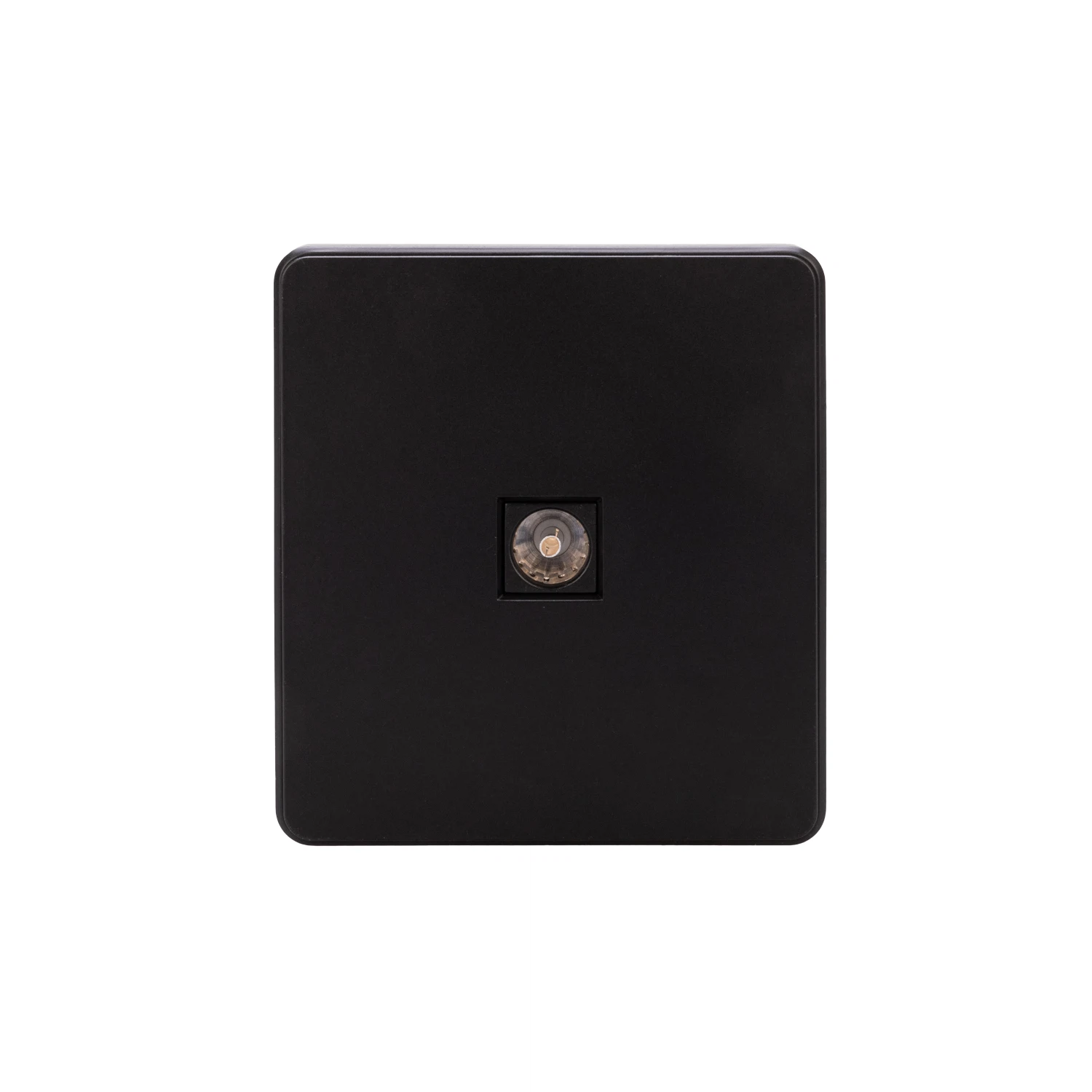 Изображение товара Розетка ROUND TV с/у черная Kranz - монтаж скрытый, с рамкой, 1 пост