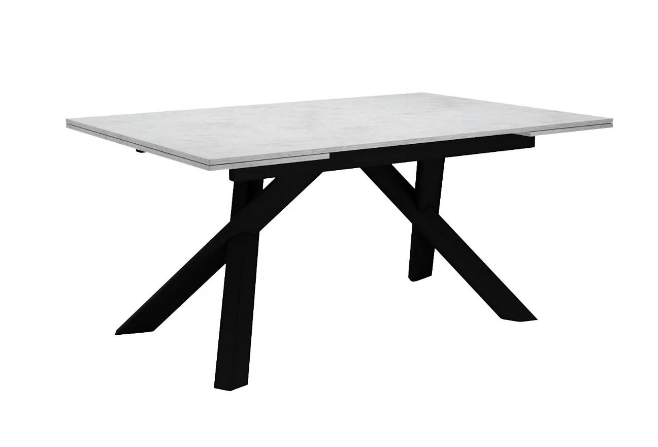 Изображение товара Стол DikLine DX140 Хромикс белый с черными опорами, раскладной, прямоугольный