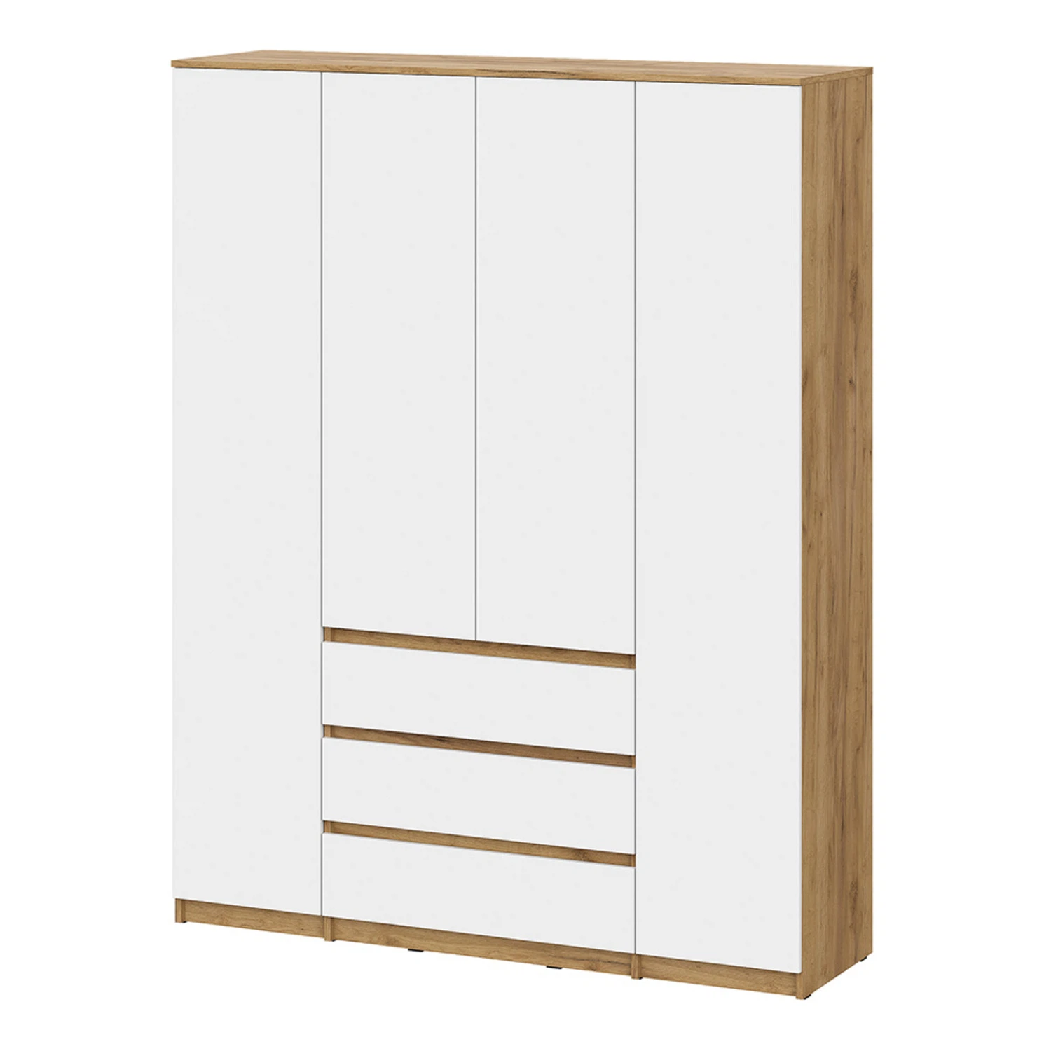 Изображение товара Распашной шкаф Денвер из ЛДСП, белый, 205 см ширина, 160 см высота