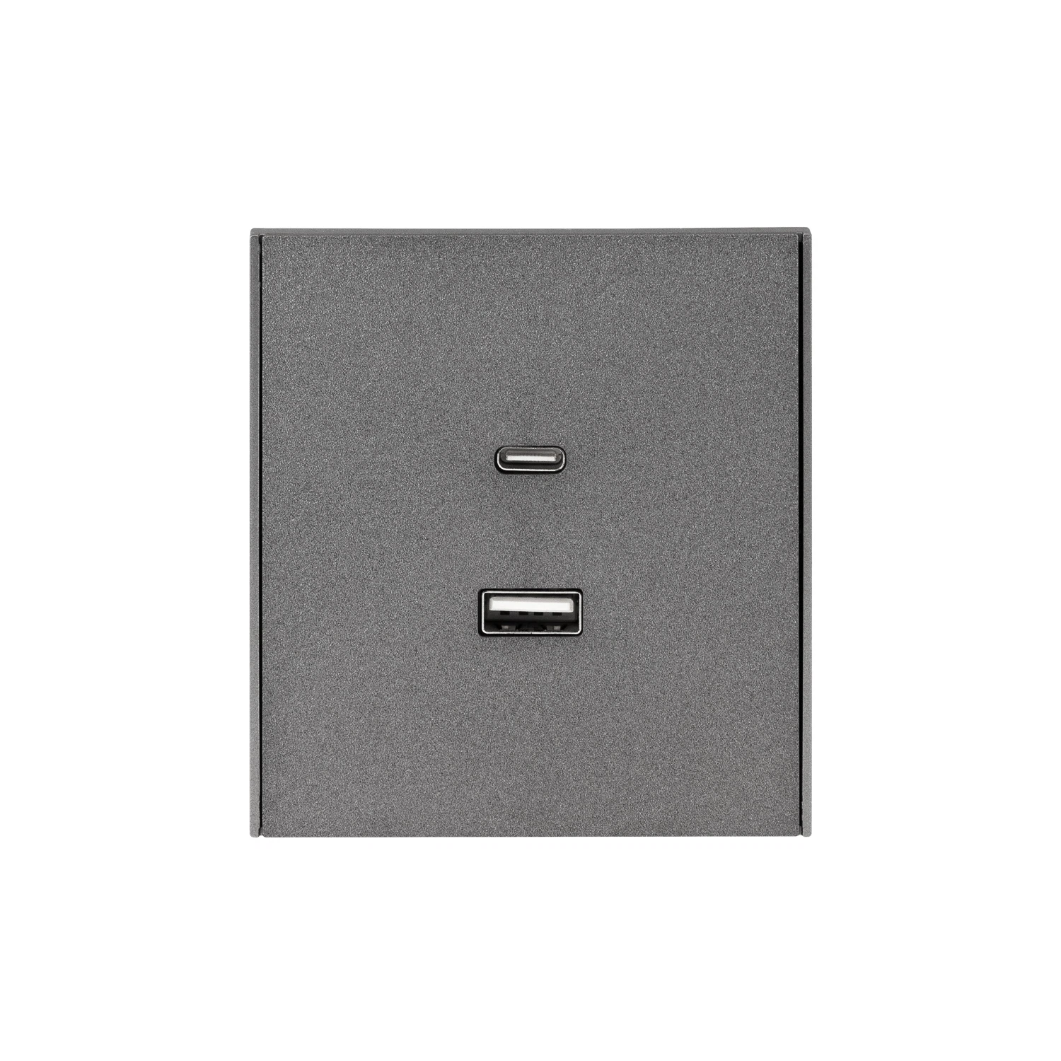 Изображение товара Розетка STRONG USB-A+Type-C 3А с функцией быстрой зарядки графит KRANZ