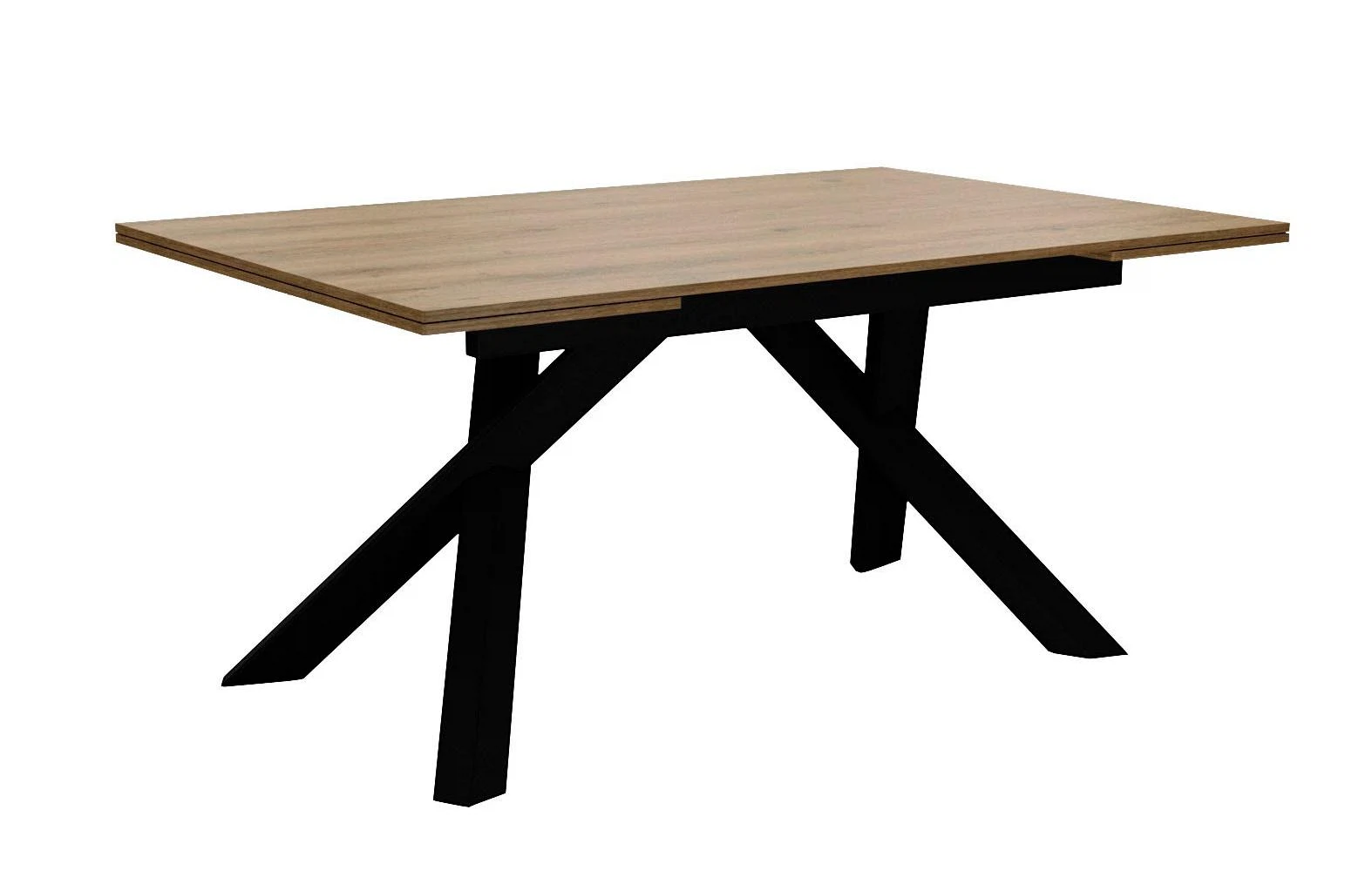 Изображение товара Стол DikLine DX140 Дуб галифакс с черными опорами 140х80 см