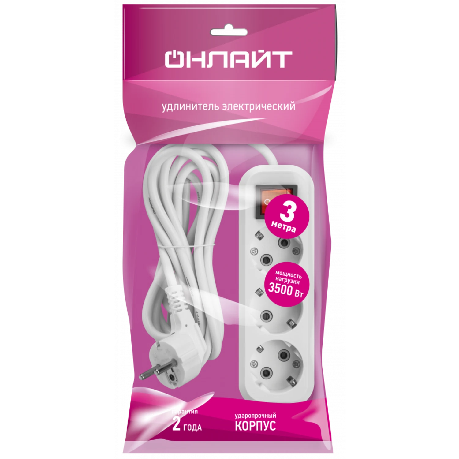 Изображение товара Удлинитель ОНЛАЙТ 90 523 OPE-S-03-300-ESC-3x1