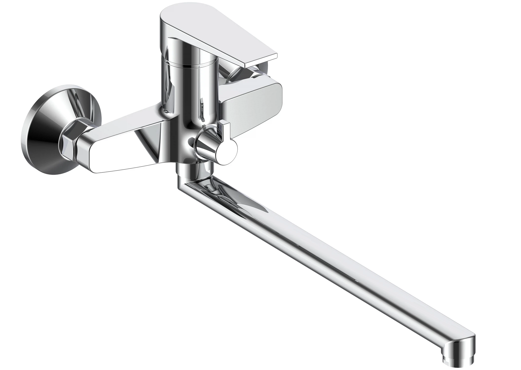 Изображение товара Смеситель для ванной Budapest с душевым набором хром латунь 32.5 см