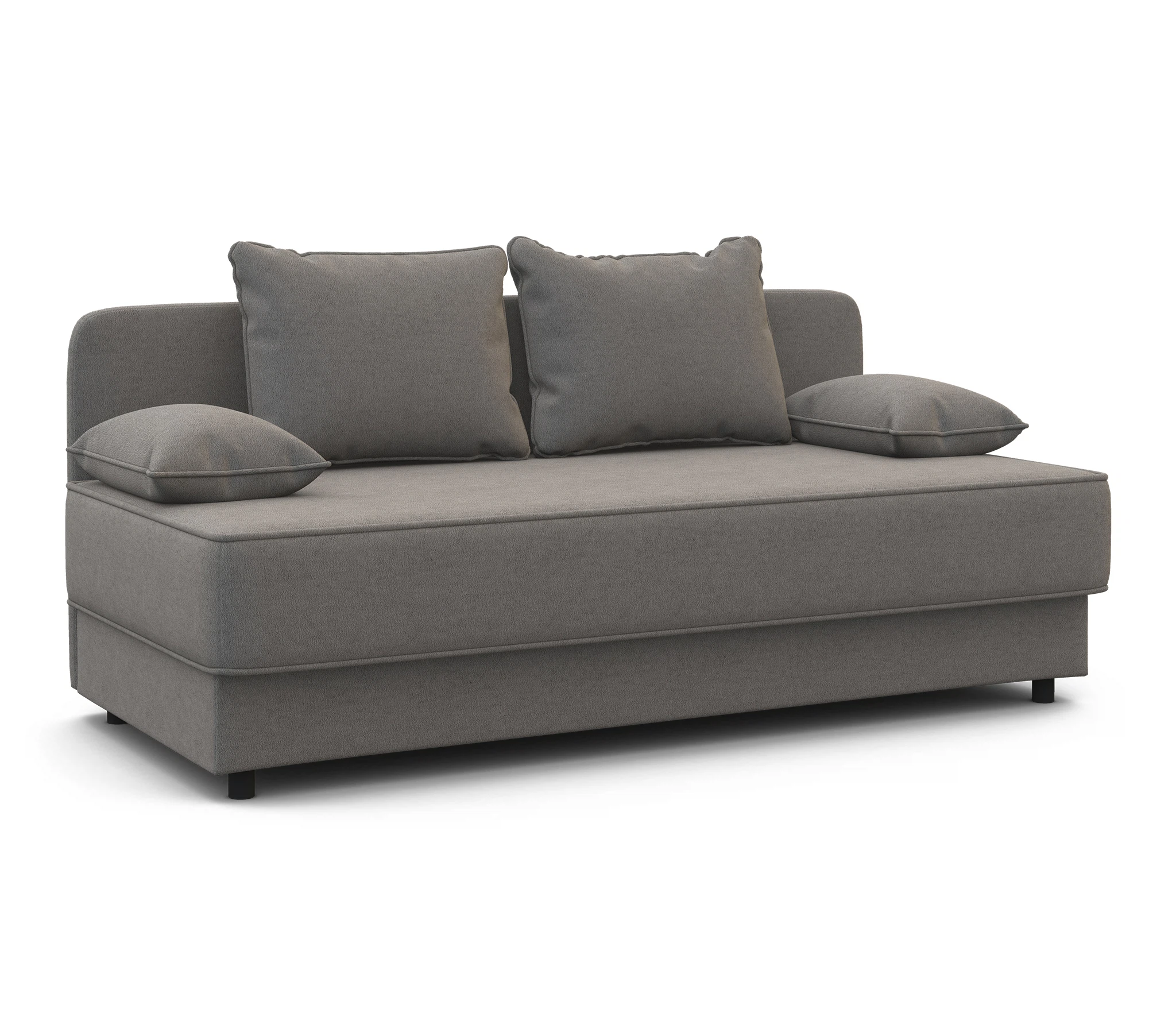 Изображение товара Кушетка Прима велюр серый современная мебель с бельевым ящиком