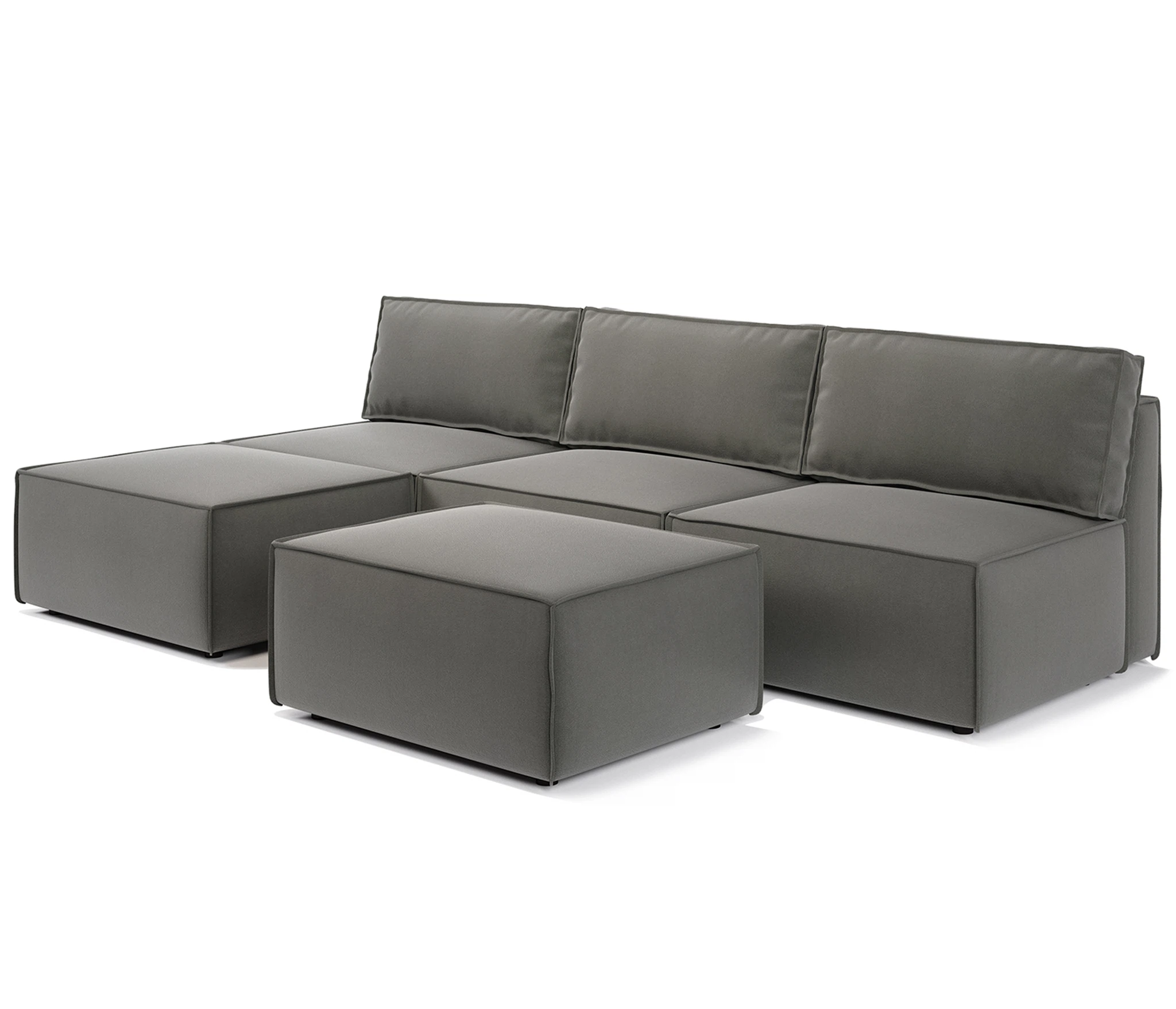 Изображение товара Угловой диван модульный Гамма 25 285х170х70 см, левый велюр серый