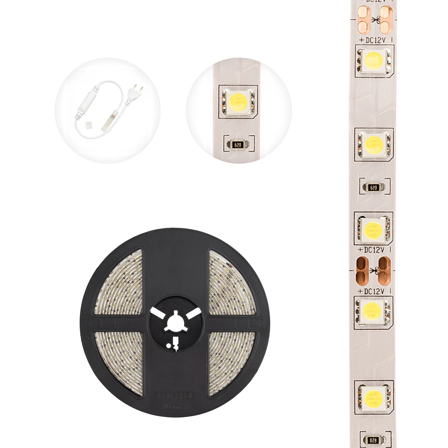 Изображение товара Светодиодная лента 12В SMD5050 14,4Вт/м 60 LED/м IP20 5м