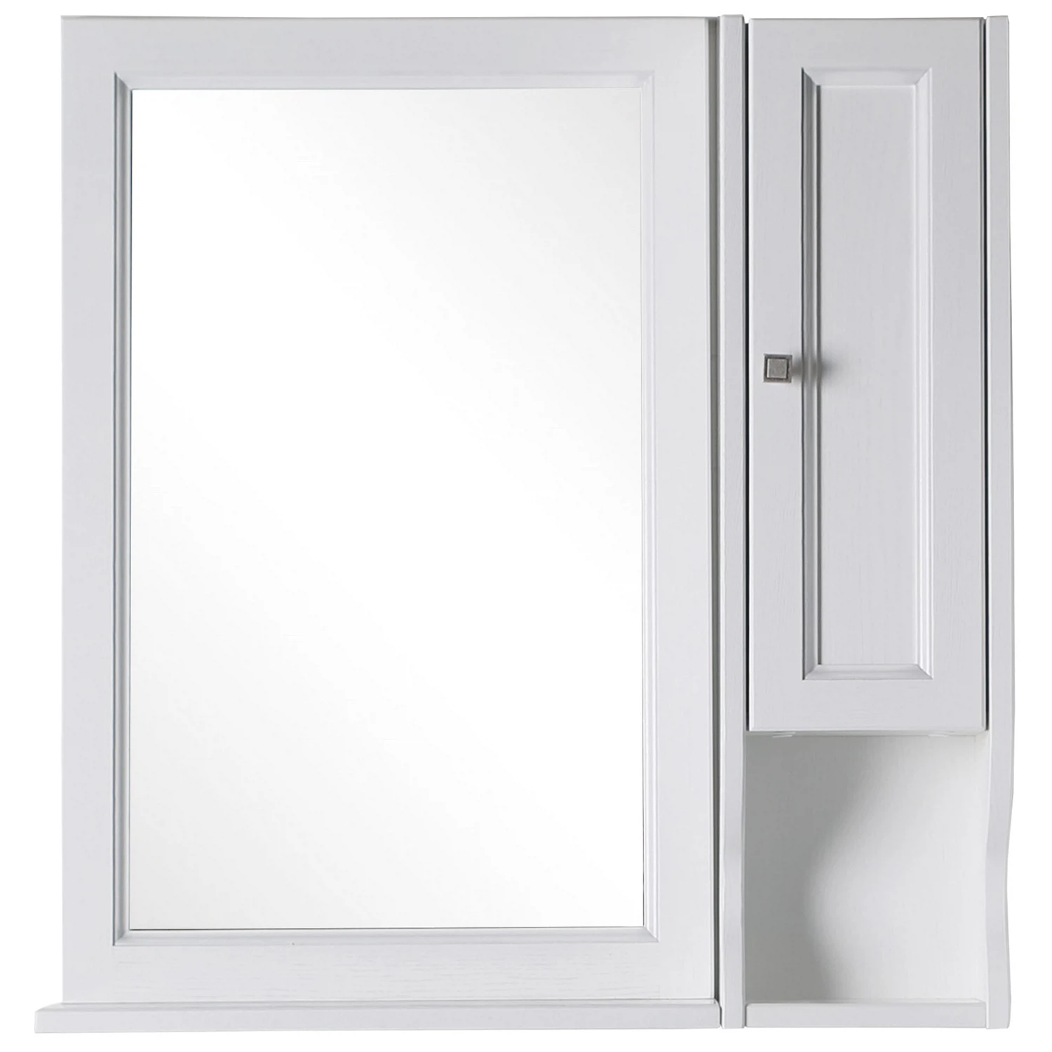 Изображение товара Комплект мебели зеркало и шкаф подвесной ASB-Woodline Гранда 85 см белый патина-серебро