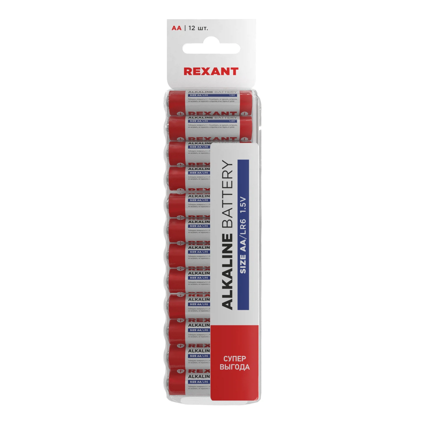 Изображение товара Батарейка (АА, алкалиновая, 12шт) Rexant 30-1026