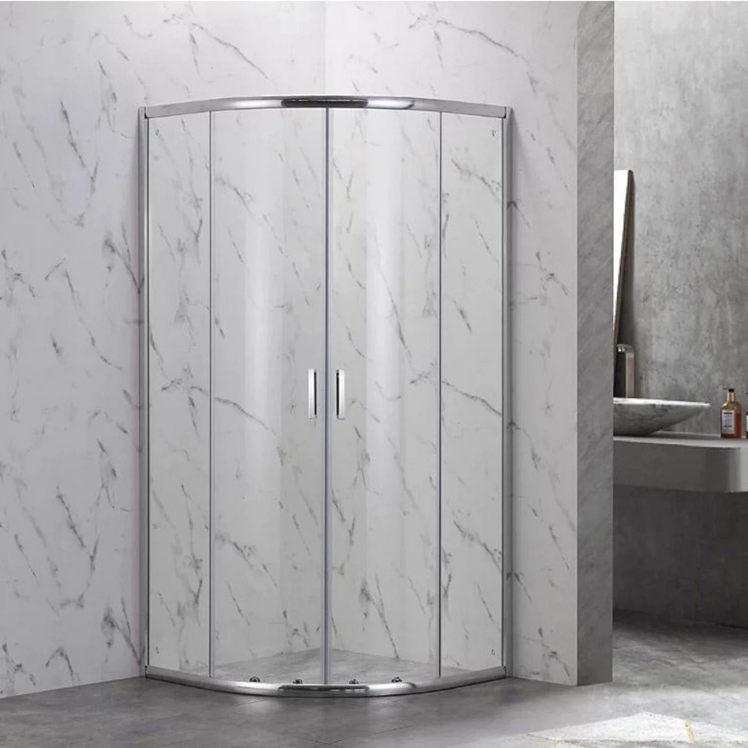 Изображение товара Душевой угол Veconi Rovigo 800х800 мм (габариты площадки) стекло прозрачное 4 мм RV202-80-01-C4