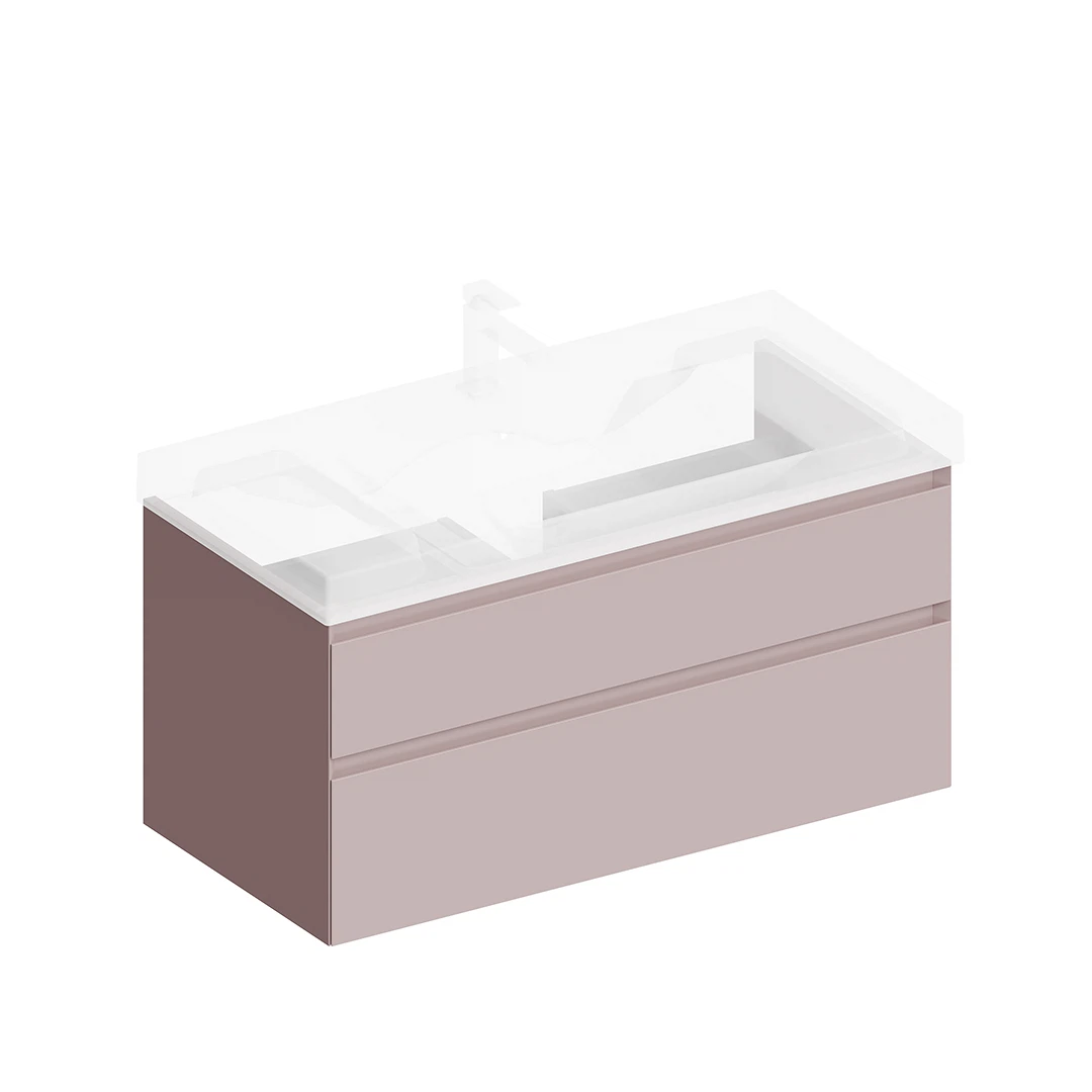 Изображение товара Тумба Cubo/Кубо подвесная с ящиками 100, мальва матовая