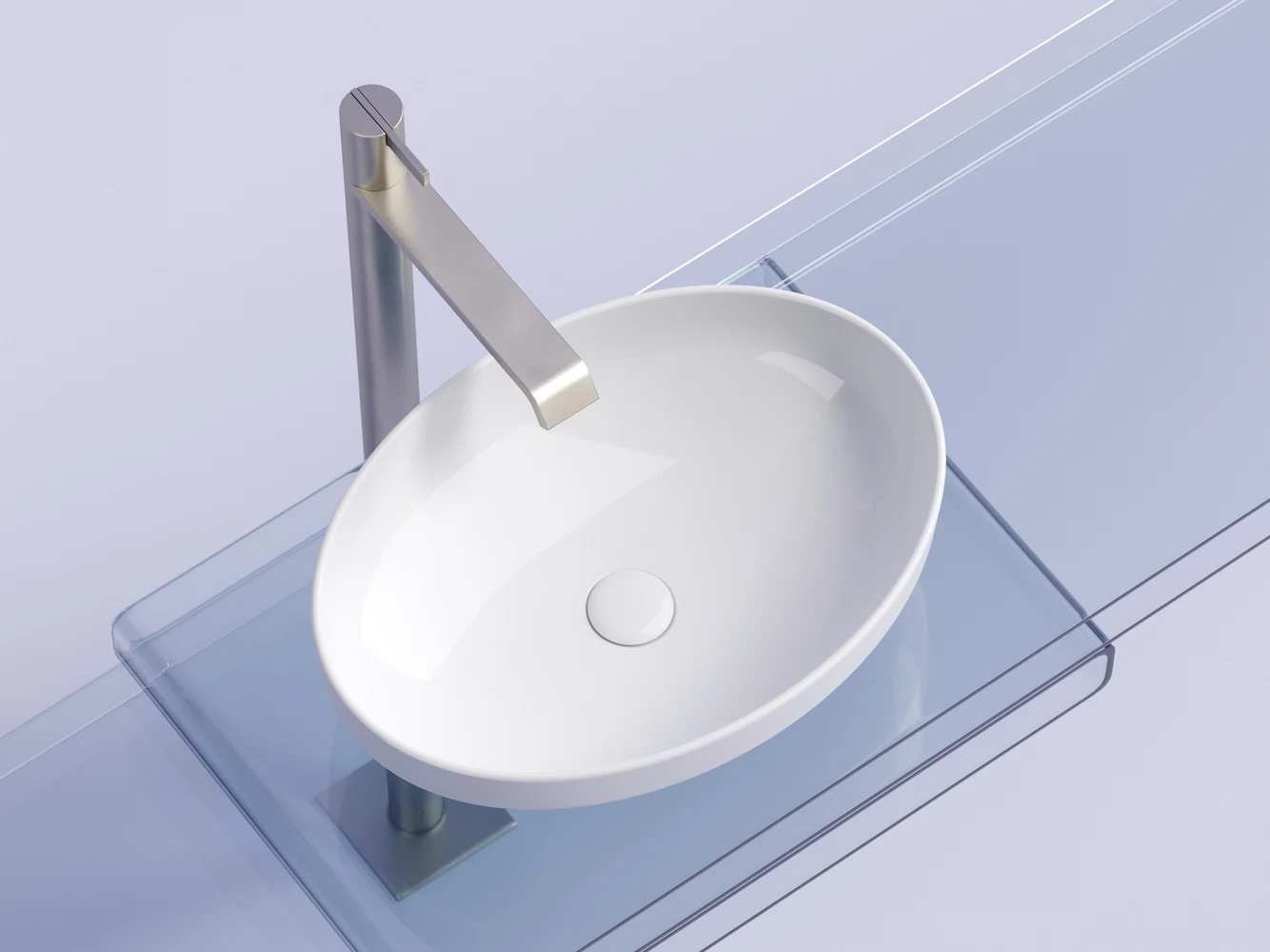 Изображение товара Умывальник овальная накладная Ceramica Nova Element 502x363x145 мм белая