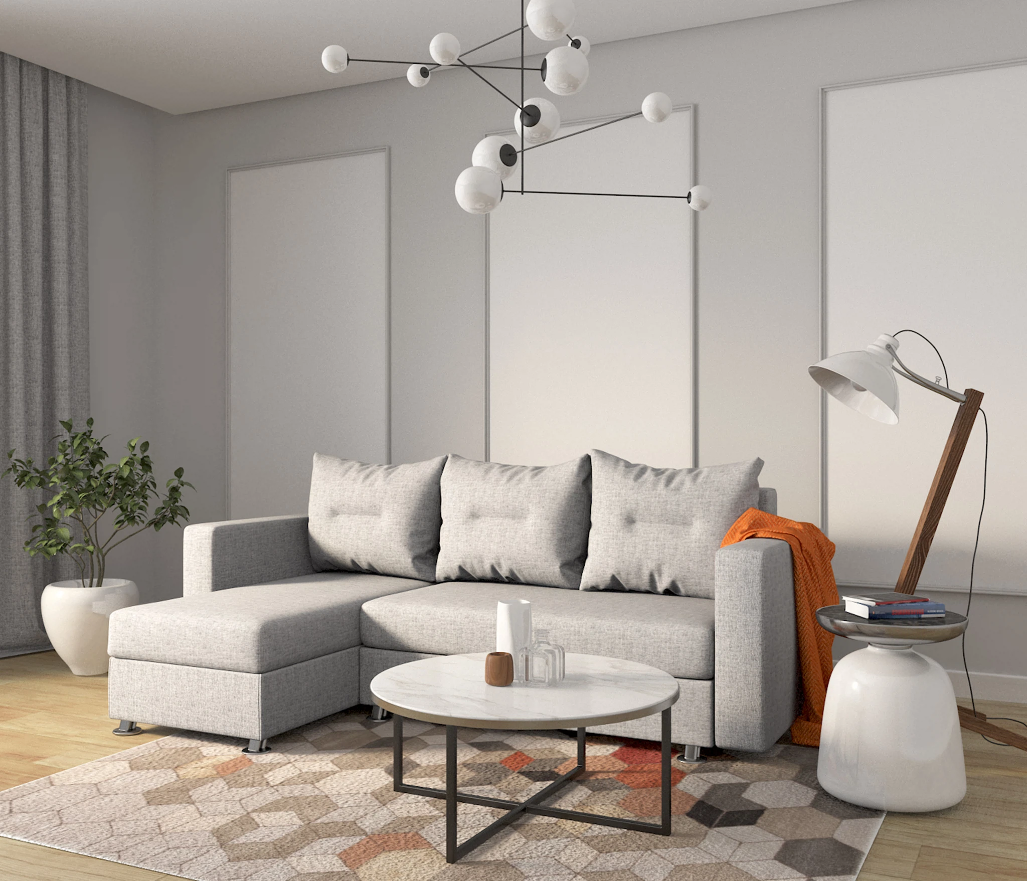 Изображение товара Угловой диван Ария левый серый - стильное решение для вашего интерьера