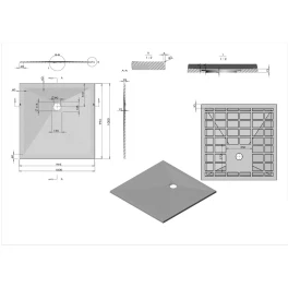 Поддон для душа Vincea из искусственного камня VST-4SR1010W, 1000х1000х25, белый матовый