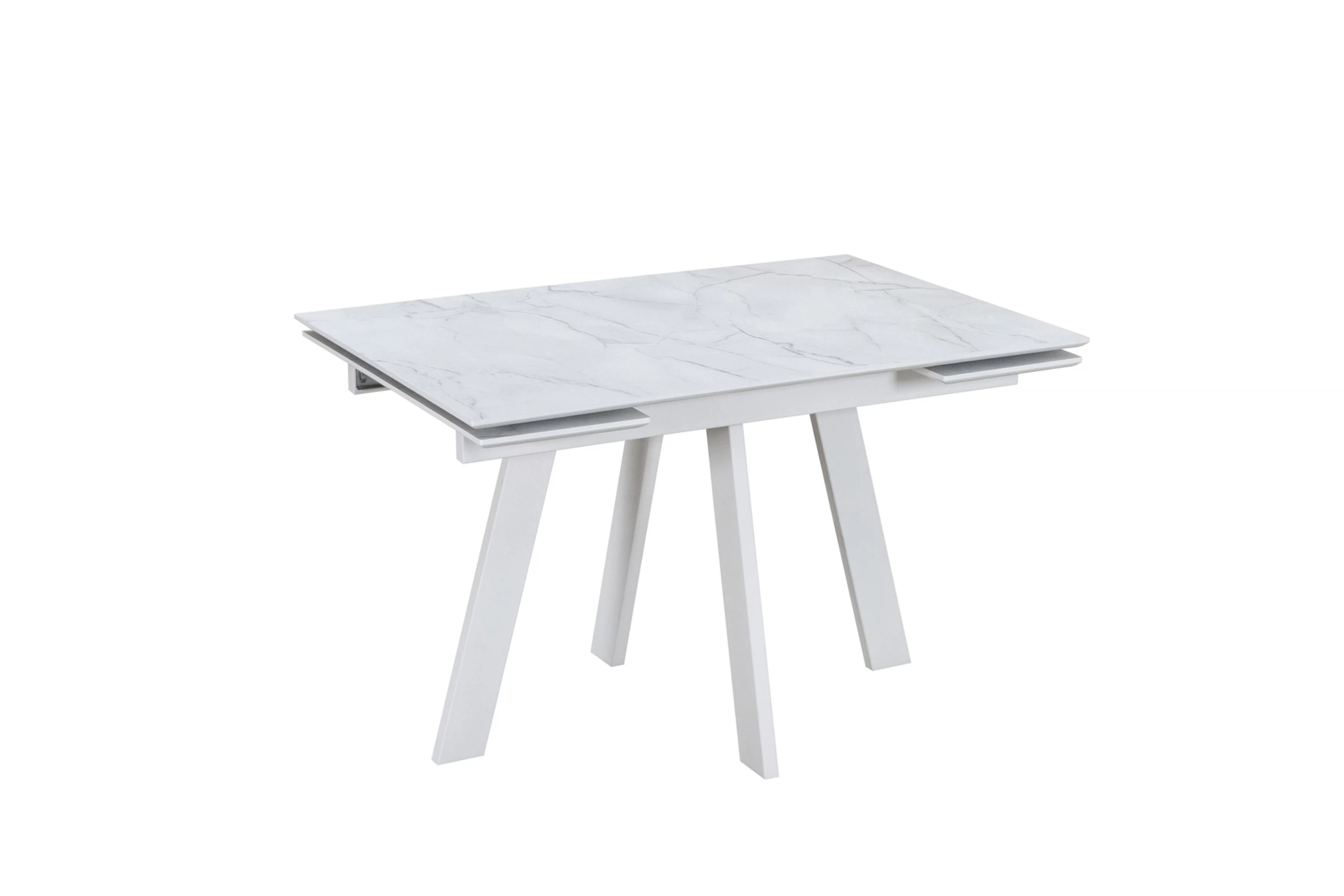 Изображение товара Обеденный стол WINGS Жемчужный Перито белый, складной механизм и металлические опоры