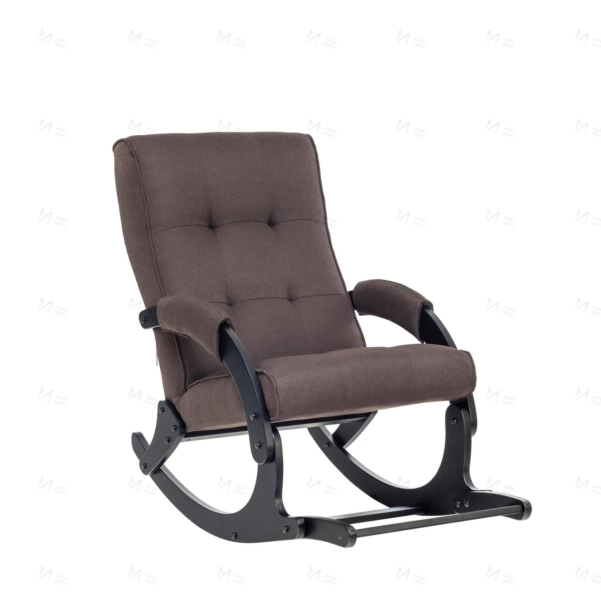 Изображение товара Кресло-качалка с откидной подножкой Leset Хилл Коричневое 124 см