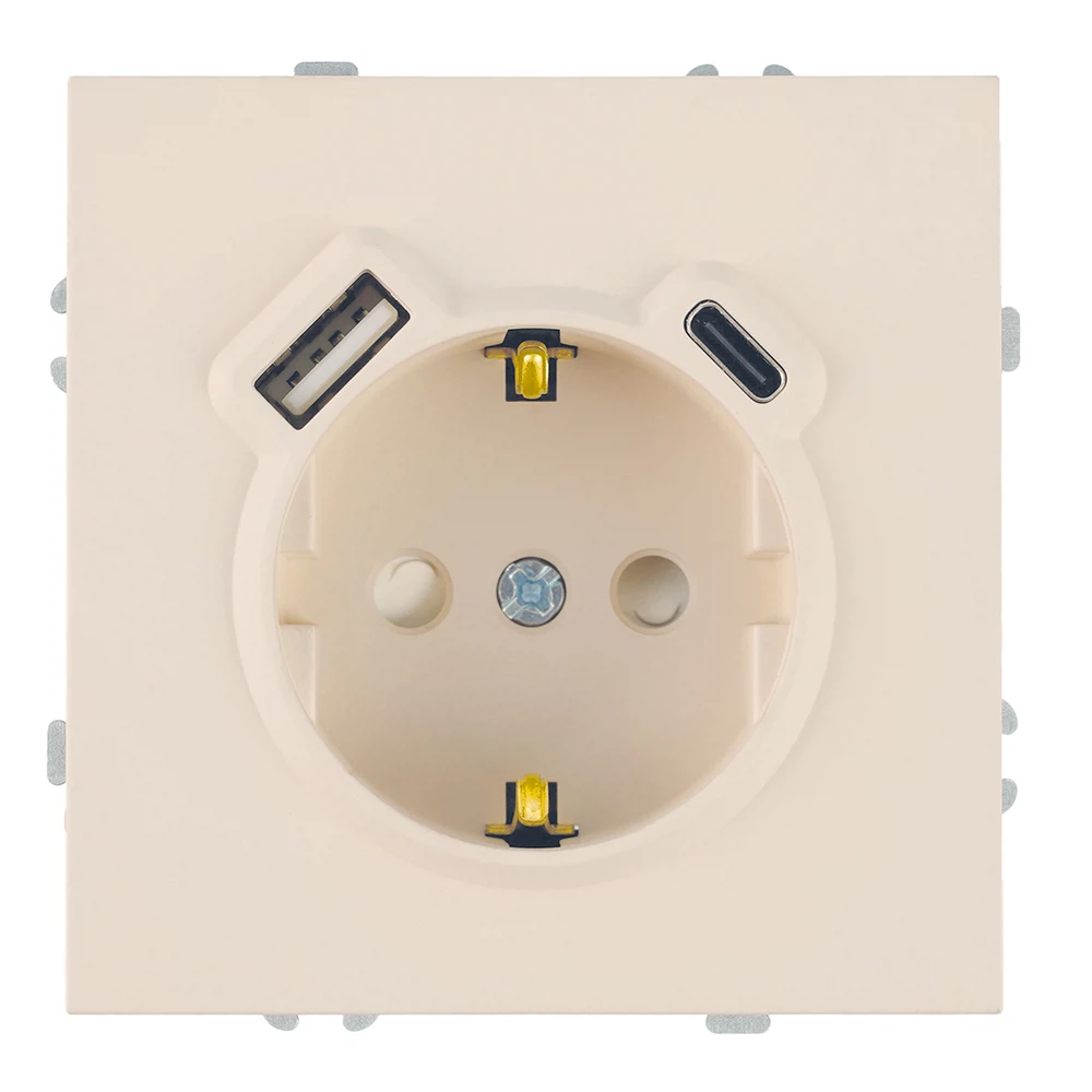 Изображение товара Розетка 1-местная STEKKER Эмили с USB и Type C, защита и безопасность