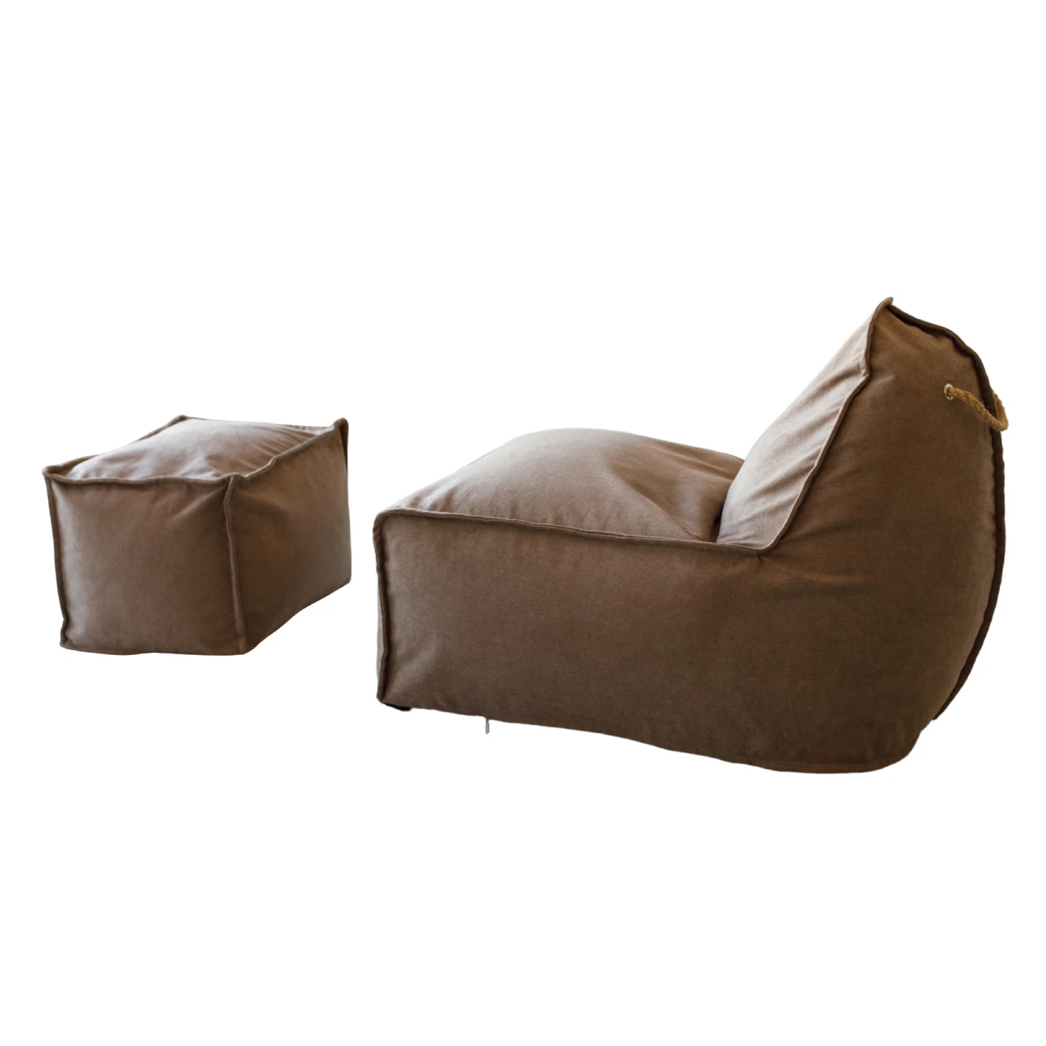 Изображение товара Кресло Манхеттен бежевое с пуфом комплект комфорт мебель