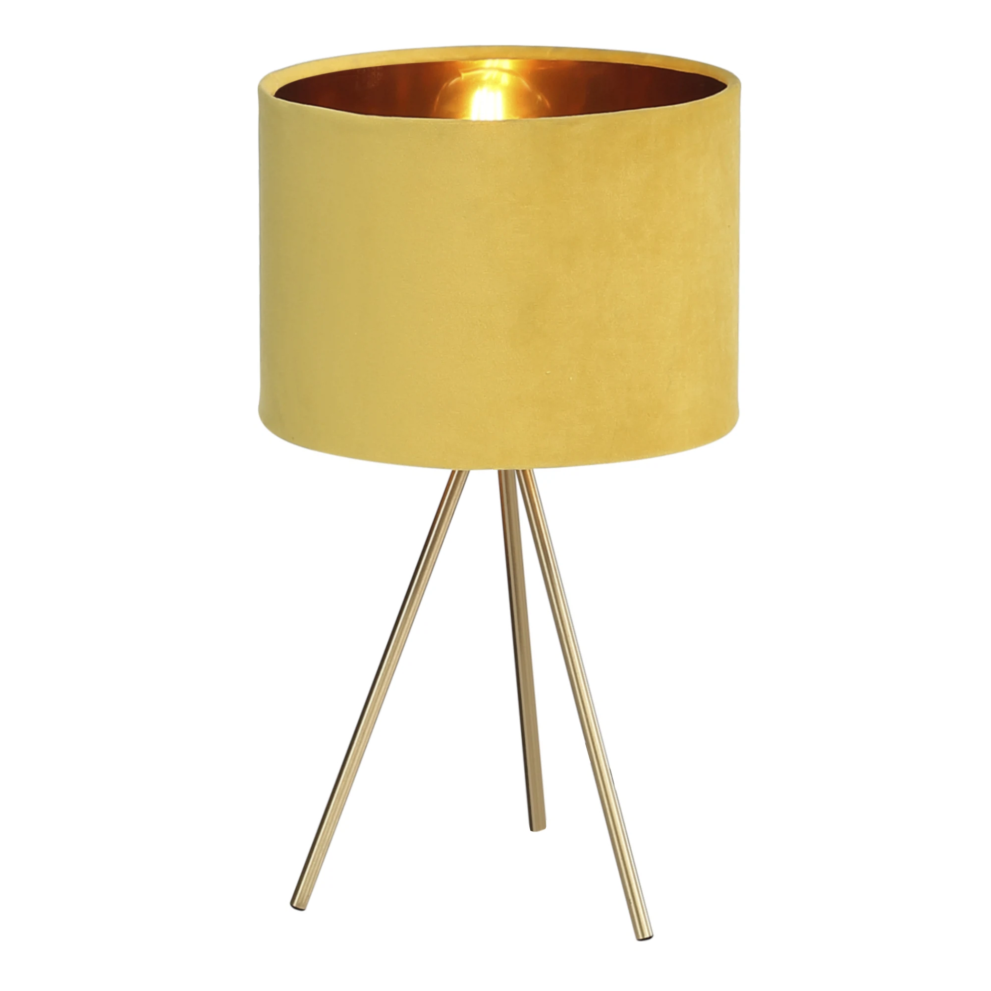 Изображение товара Настольный светильник FUEGO с тканевым абажуром и золотой пластиной