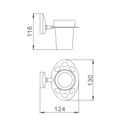 Держатель со стаканом для зубных щеток Haiba 606 хром, HB1606-1