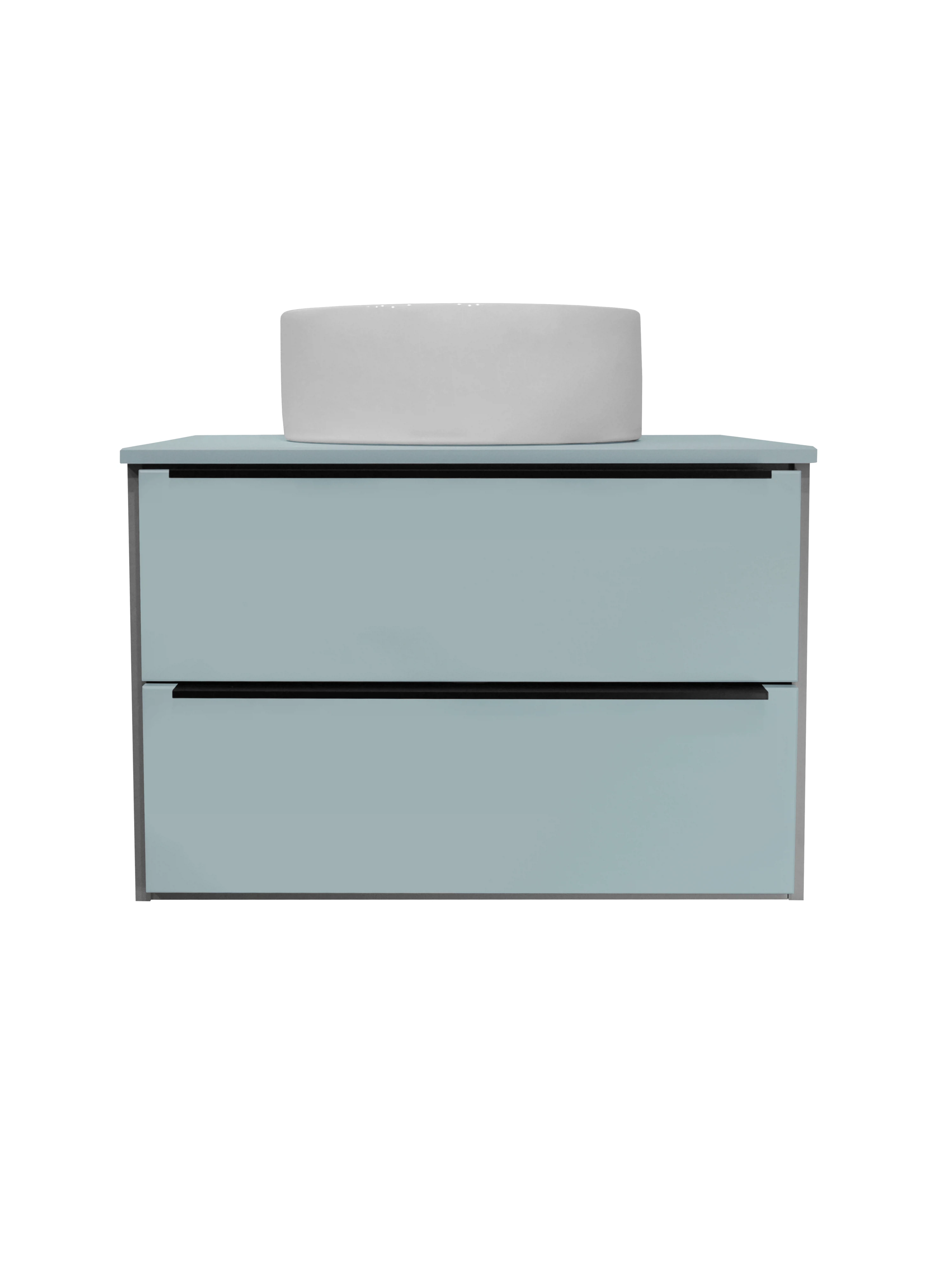 Изображение товара Тумба Runo Мальта 70 серая/бирюзовая для ванной