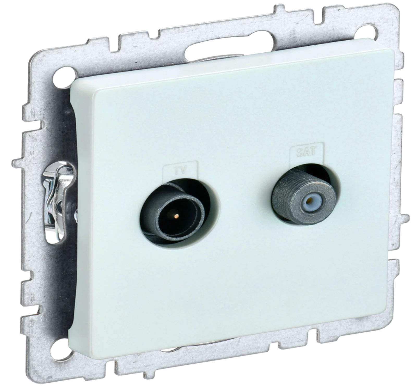 Изображение товара Розетка двойная TV+SAT IEK BRITE BASE Жемчуг РТВ/РСп12-БрЖ.