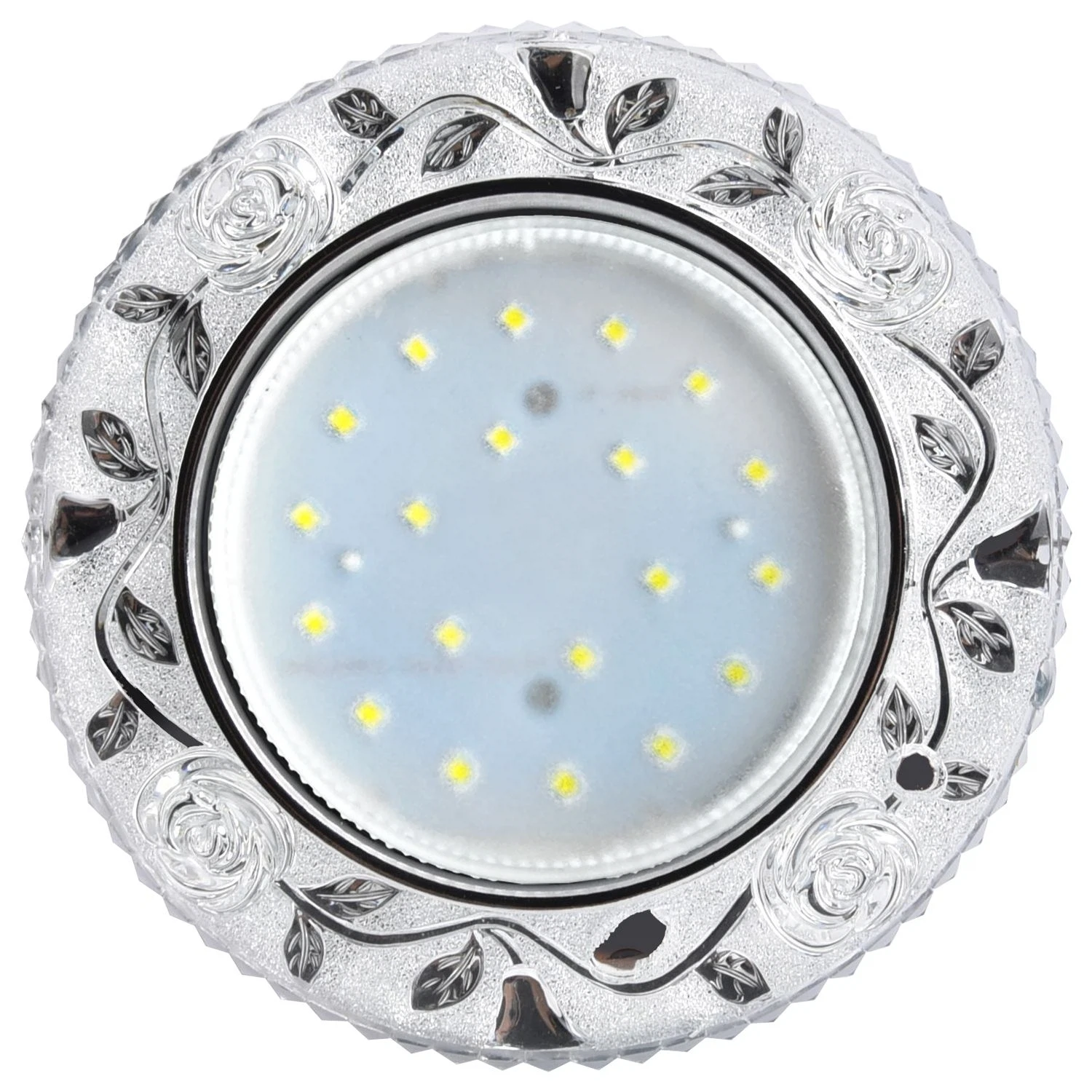 Изображение товара Встраиваемый светильник Ecola GX53 H4 LD7071 искристый прозрачный хром подсветка