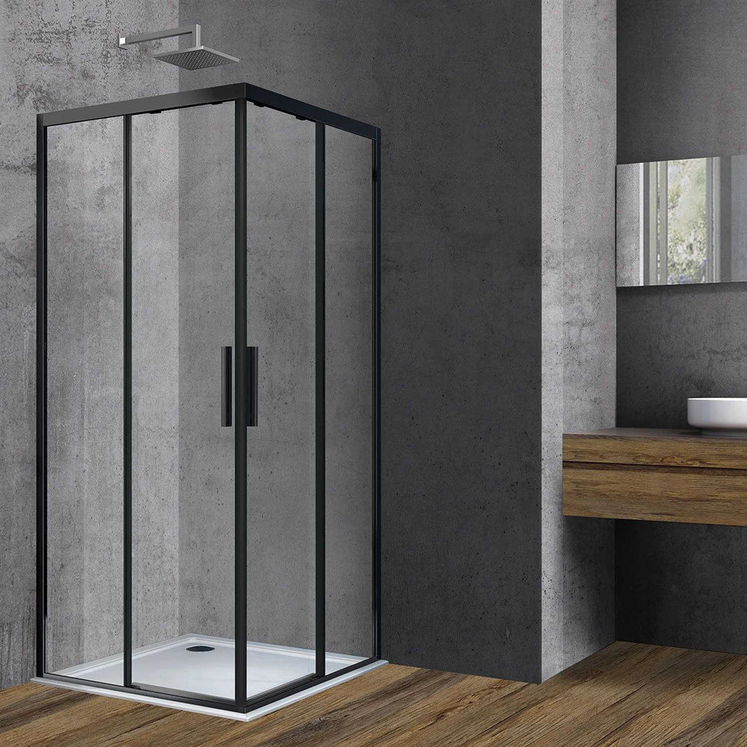 Изображение товара Душевой уголок Vincea Soft 900x900 мм со складным и раздвижным механизмом