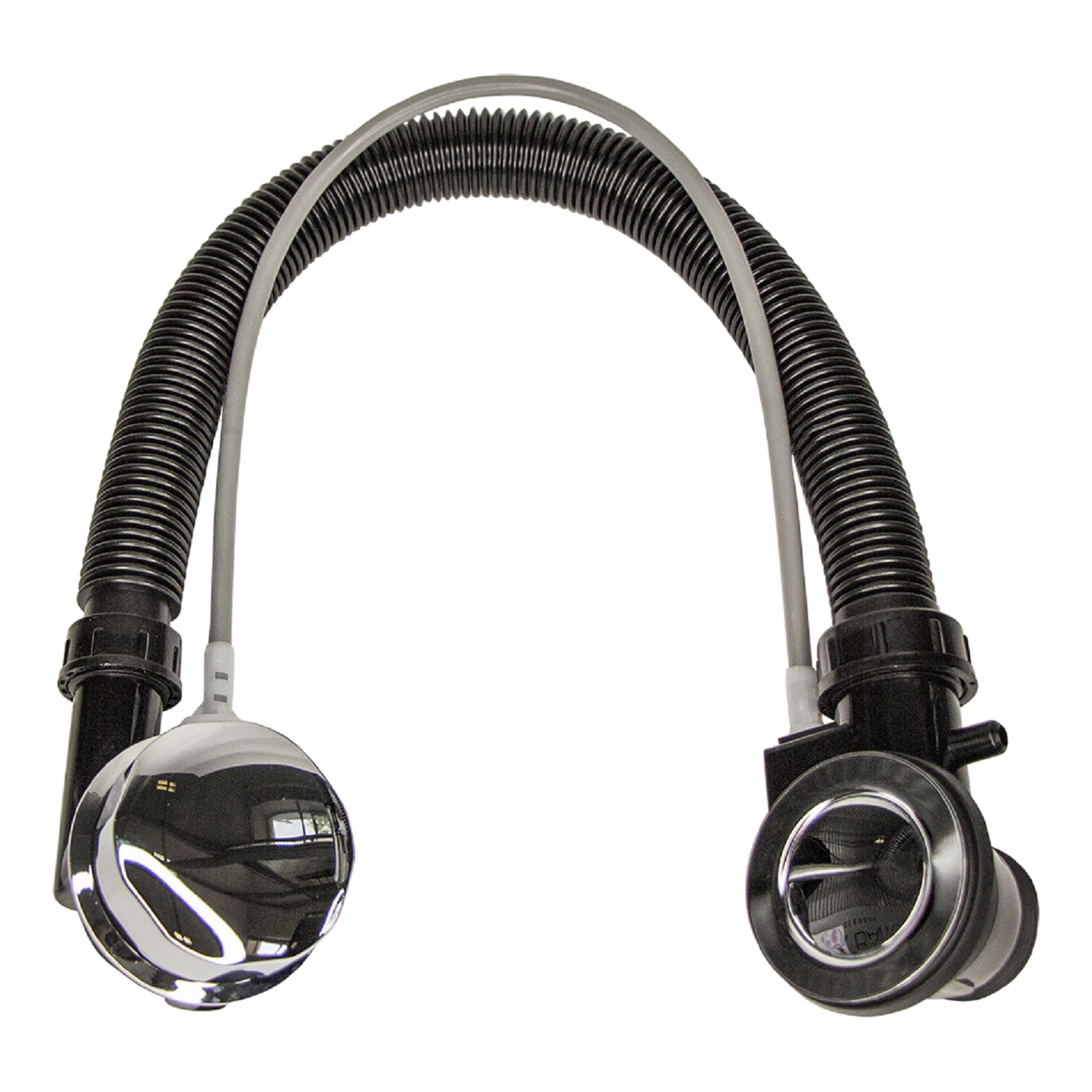 Изображение товара Сифон с переливом Erlit 0. 3 м 0. 2 м 0. 1 м - нержавеющая сталь, АБС-пластик