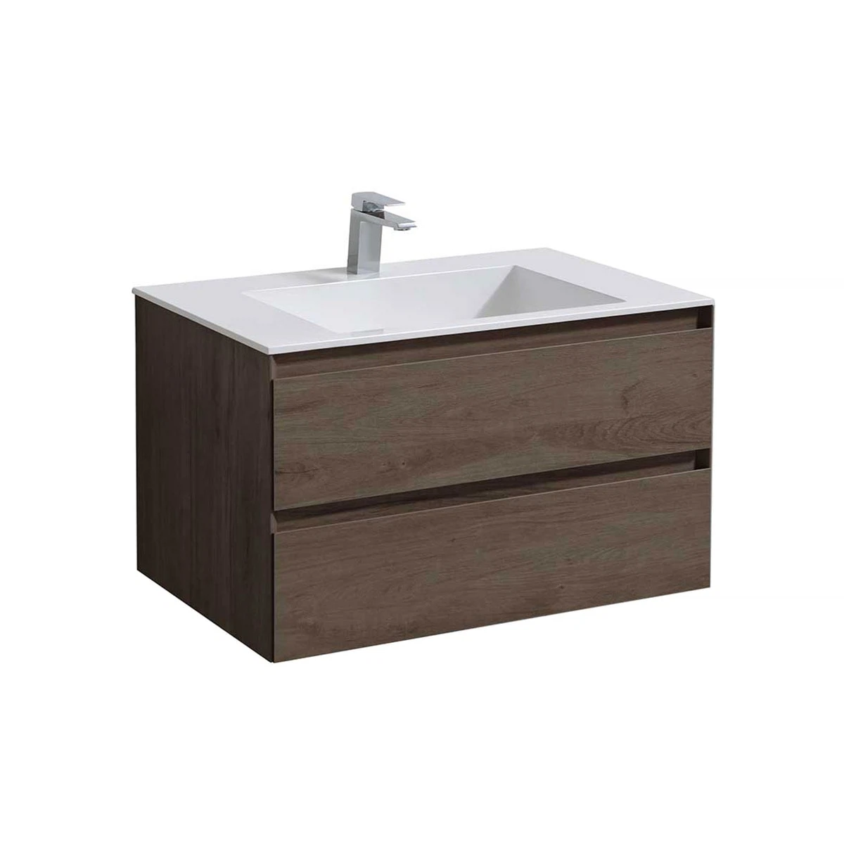 Изображение товара Тумба под раковину Luka 800 подвесная с двумя ящиками soft-close R.Oak
