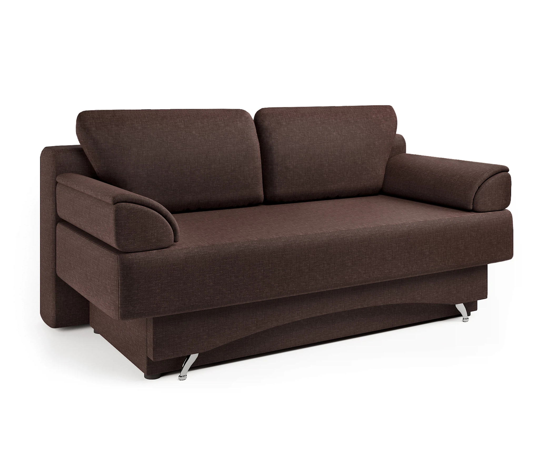 Изображение товара Диван-кровать Евро 150 шоколад с механизмом еврокнижка и вместительным ящиком