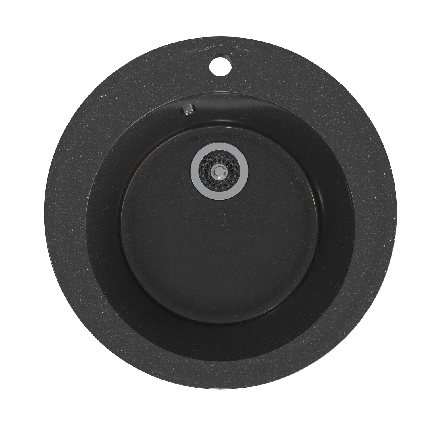 Изображение товара Мойка кухонная из искусственного мрамора Mixline ML-GMS01 круглая черная 475 мм
