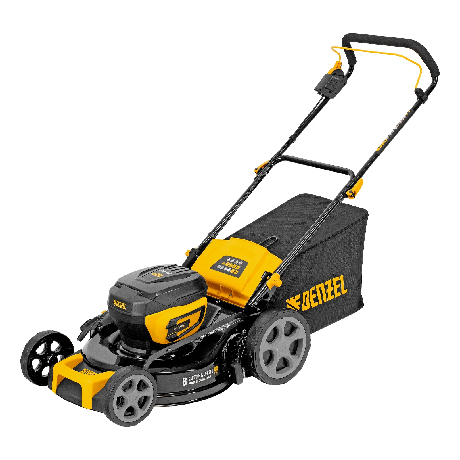 Изображение товара Газонокосилка аккумуляторная бесщет. DLM-460, 460 мм, травосб. 65 л., Li-Ion, 40 В, Denzel 58911