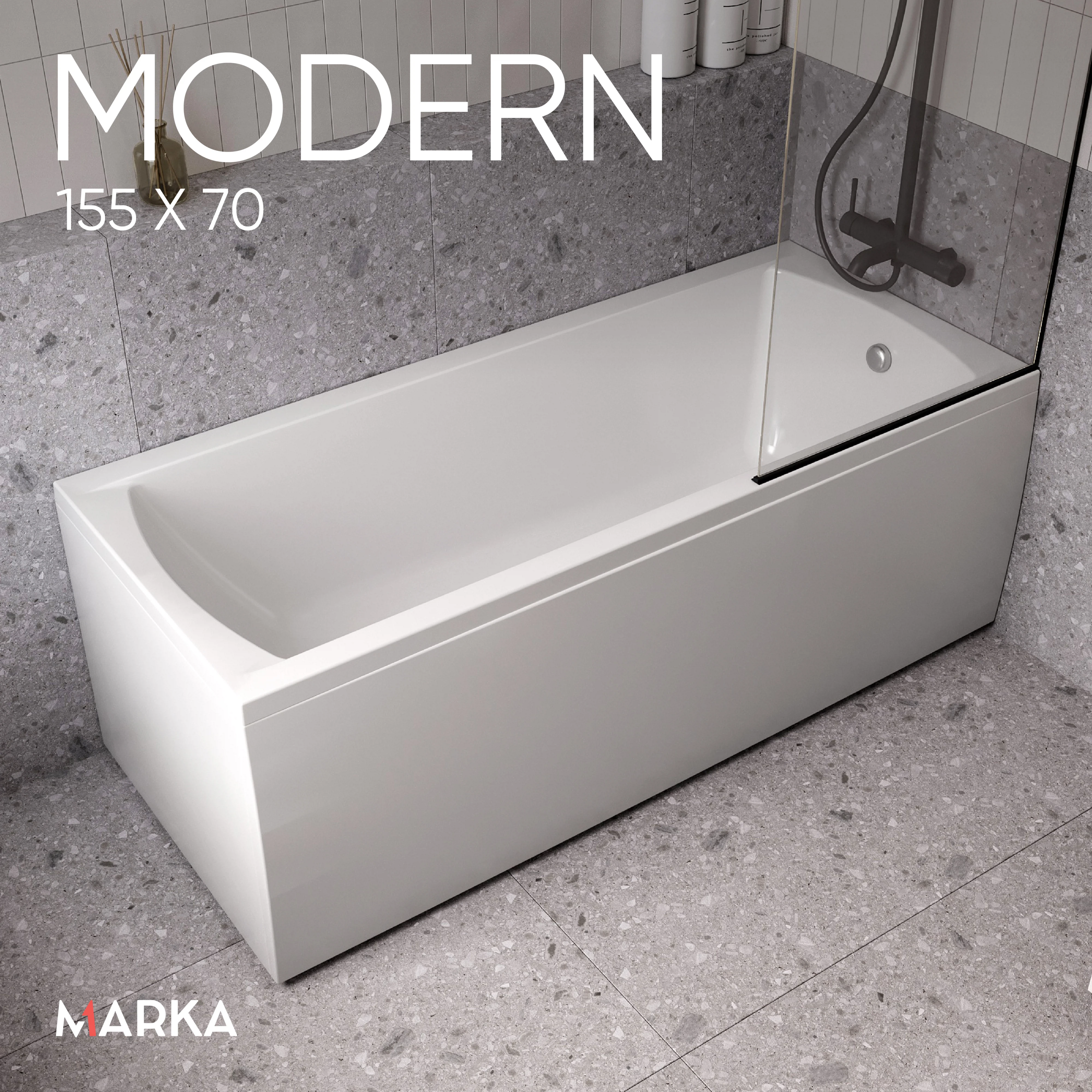 Изображение товара Ванна акриловая прямоугольная Marka One MODERN 155 * 70
