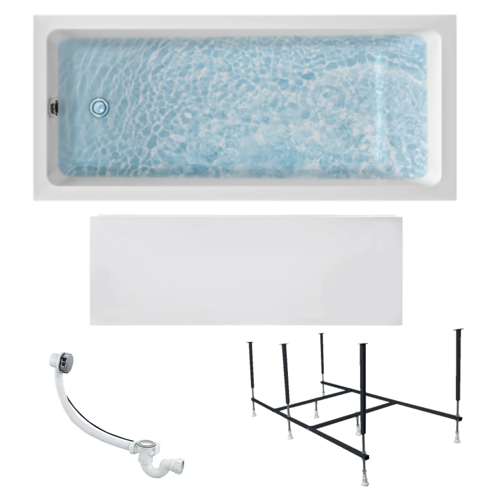 Изображение товара Ванна акриловая 1MARKA 180х80 ВIANCA в наборе 4 в 1: ванна, панель, каркас, слив-перелив 01бья1880кп